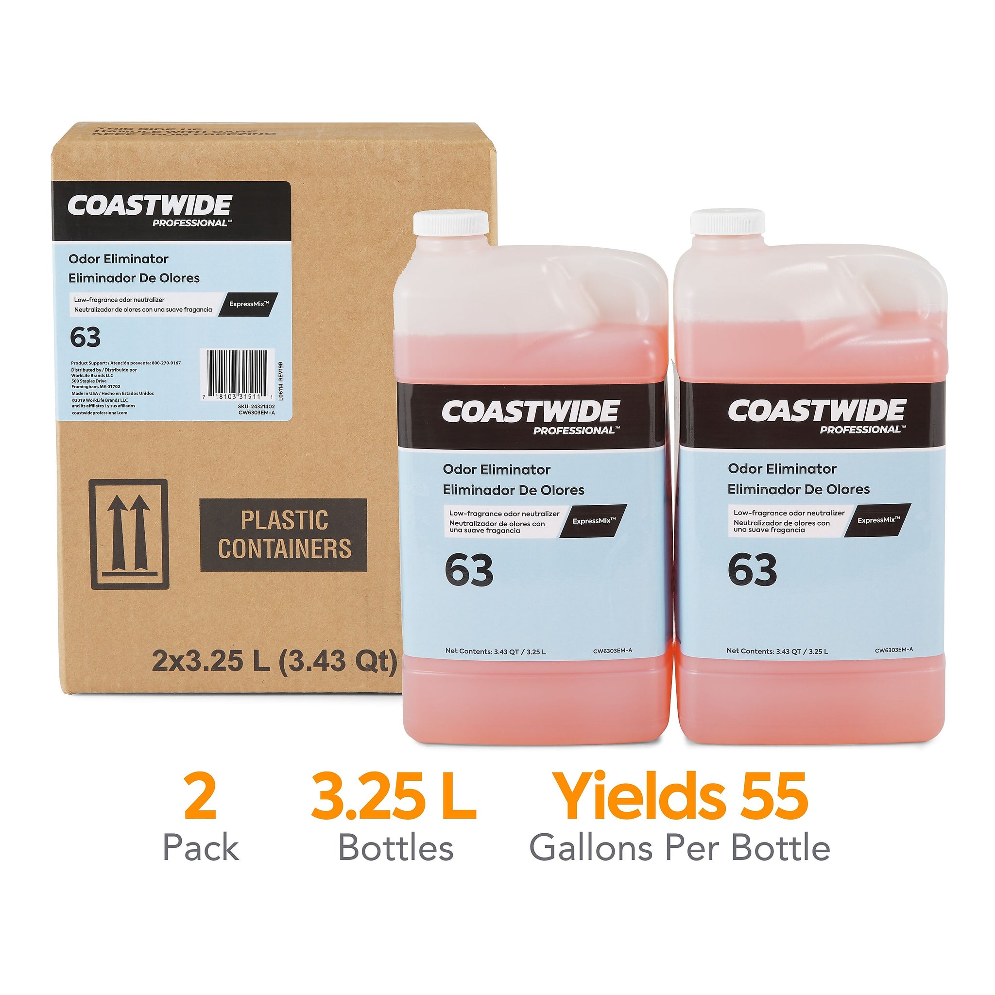 Coastwide Professional Odor Eliminator 63 Concentrate for ExpressMix, 3.25L, 2/CT