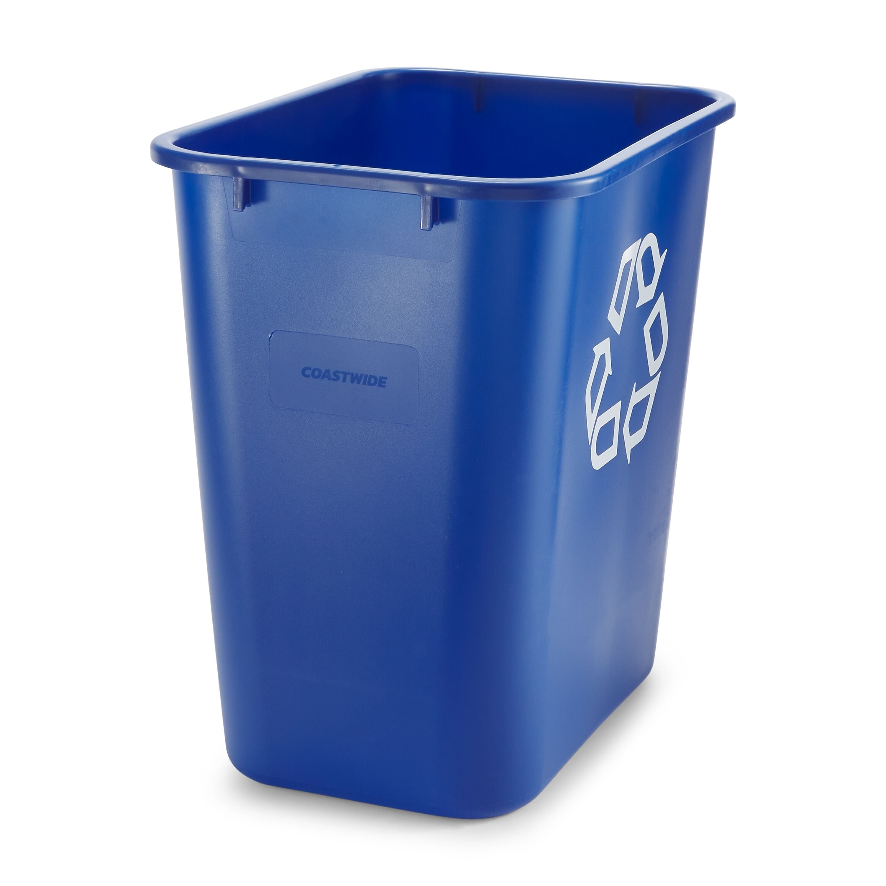 Coastwide Professional™ Plastic Indoor Recycling Container Without Lid, Blue Soft Molded Plastic, 7 Gallon