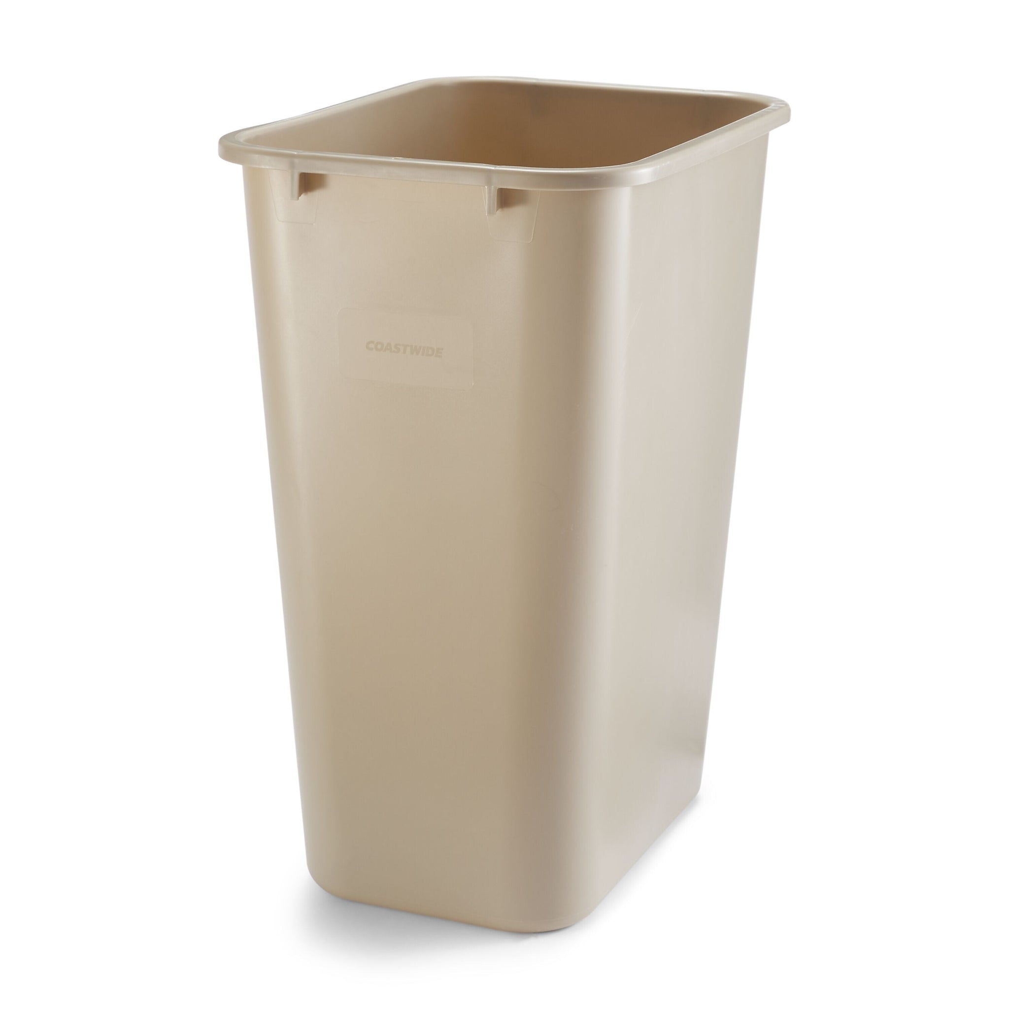 Coastwide Professional™ Plastic Trash Can, 10.25 Gallon, Beige