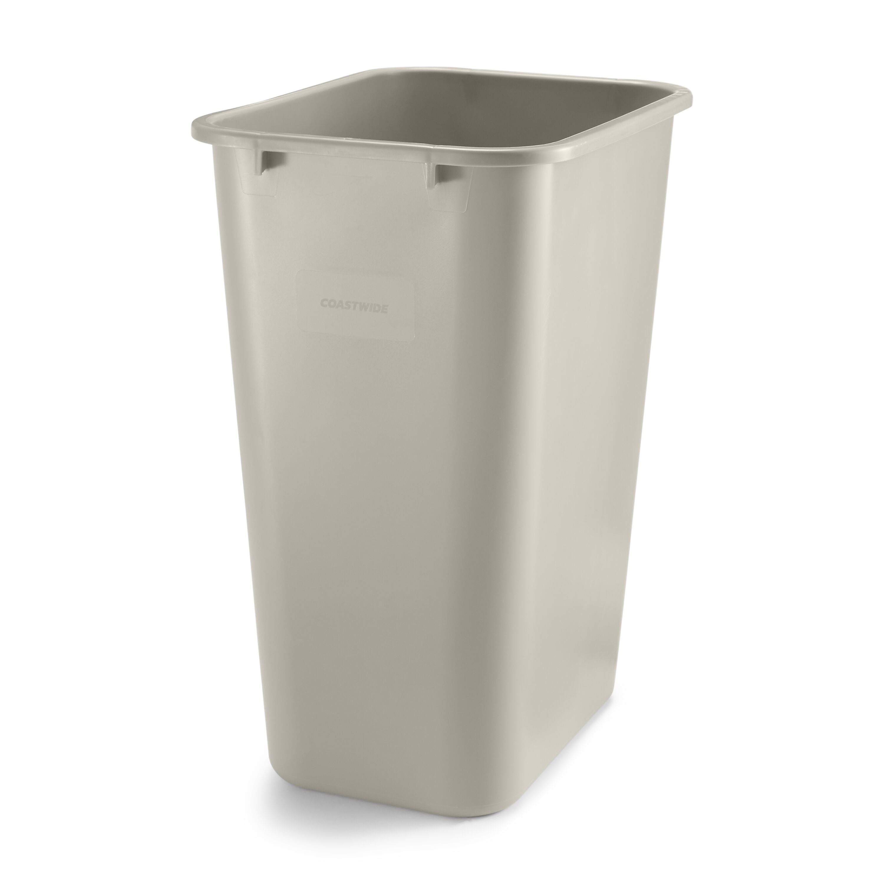 Coastwide Professional™ Plastic Trash Can, 10.25 Gallon, Beige