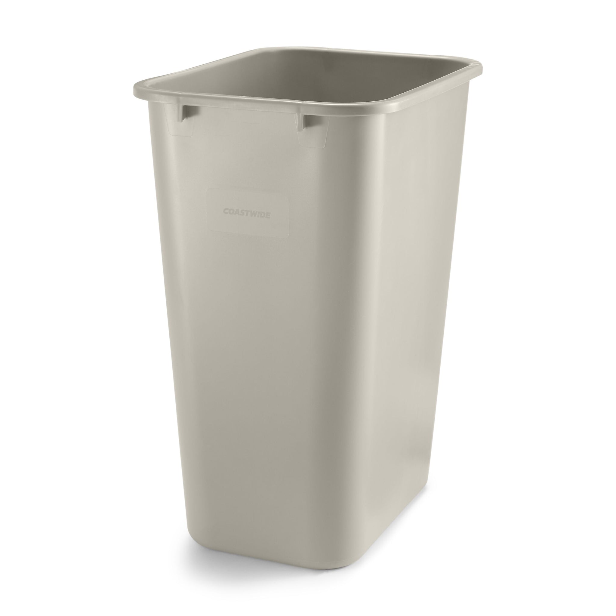 Coastwide Professional™ Plastic Trash Can, 10.25 Gallon, Beige