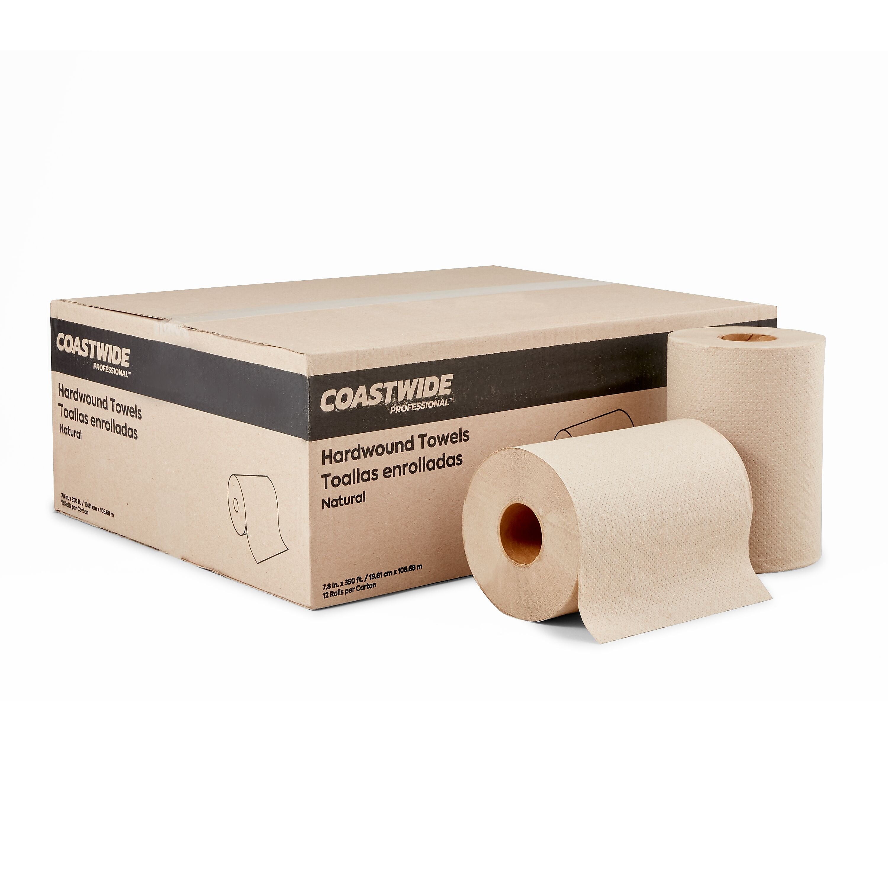 Coastwide Professional™ Recycled Hardwound Paper Towels, 1-Ply, 350 ft./Roll, 12 Rolls/Carton