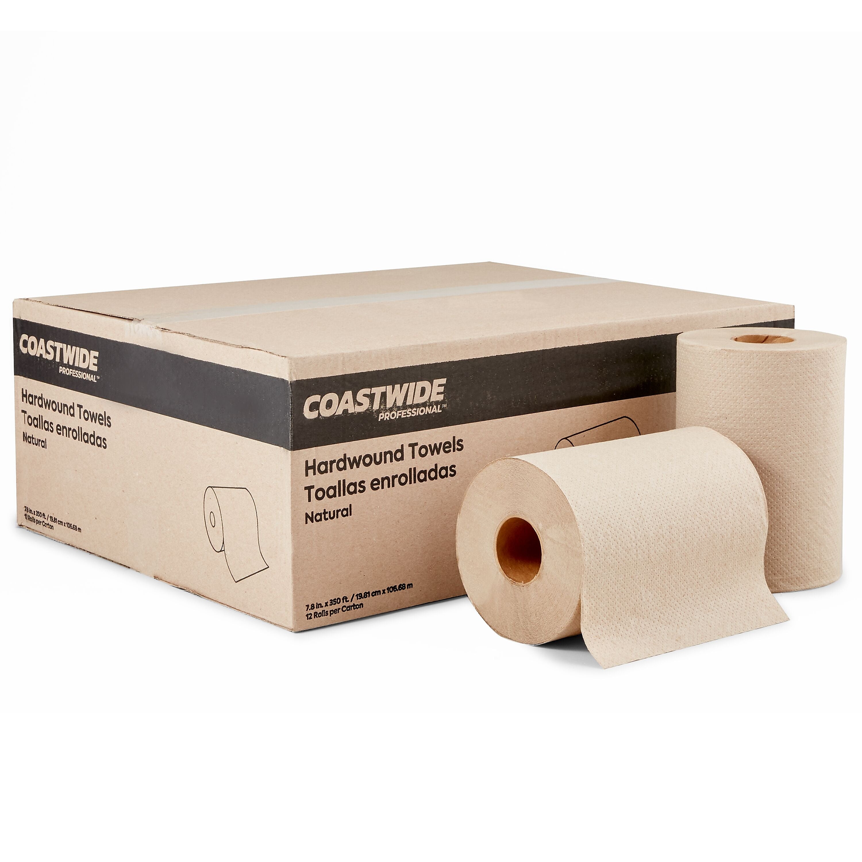 Coastwide Professional™ Recycled Hardwound Paper Towels, 1-Ply, 350 ft./Roll, 12 Rolls/Carton