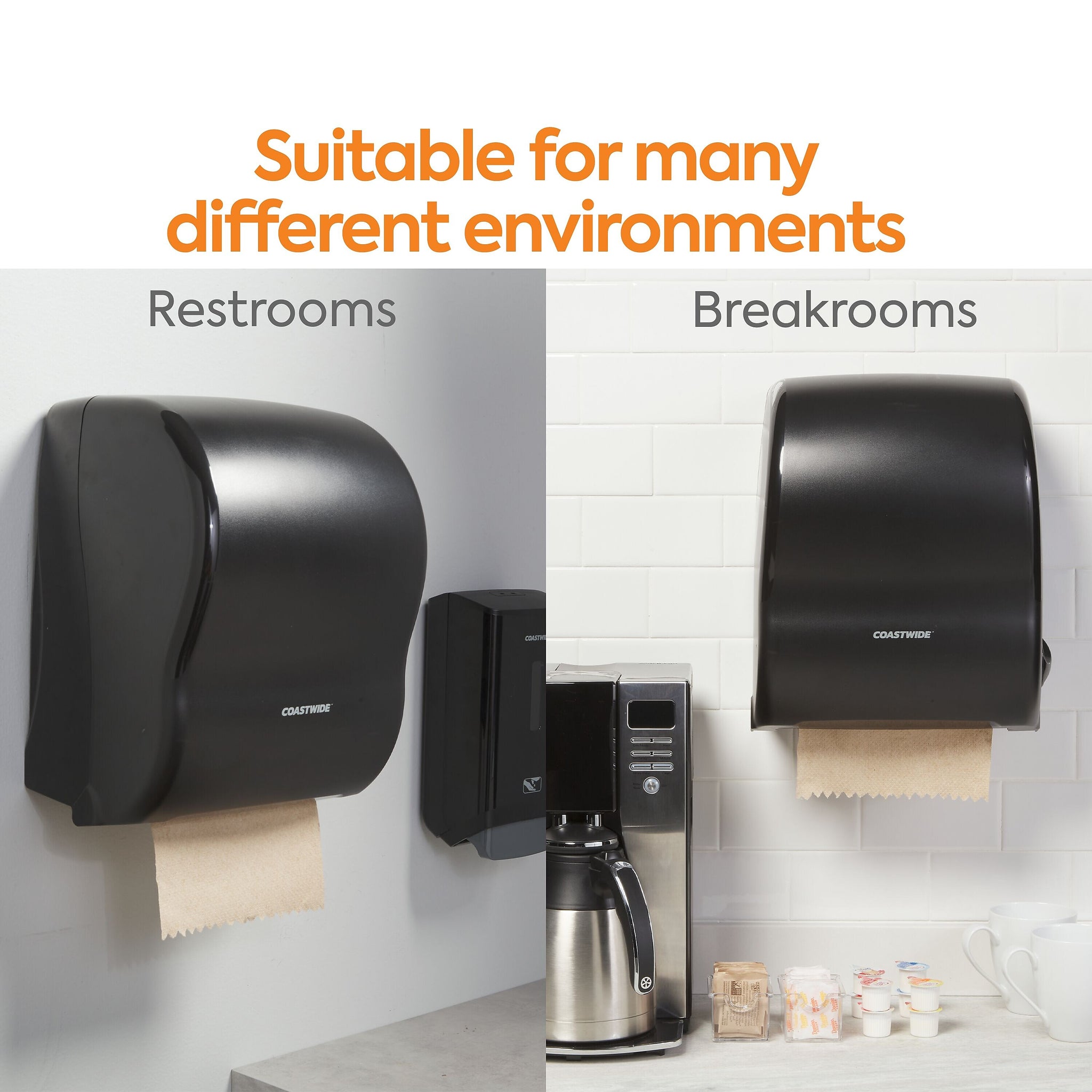 Coastwide Professional™ Recycled Hardwound Paper Towels, 1-Ply, 350 ft./Roll, 12 Rolls/Carton