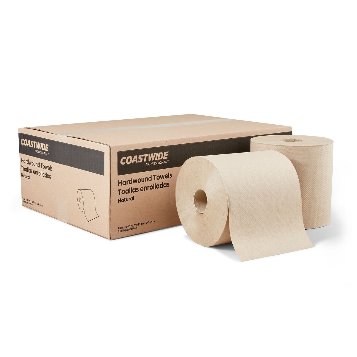 Coastwide Professional™ Recycled Hardwound Paper Towels, 1-ply, 800 ft./Roll, 6 Rolls/Carton