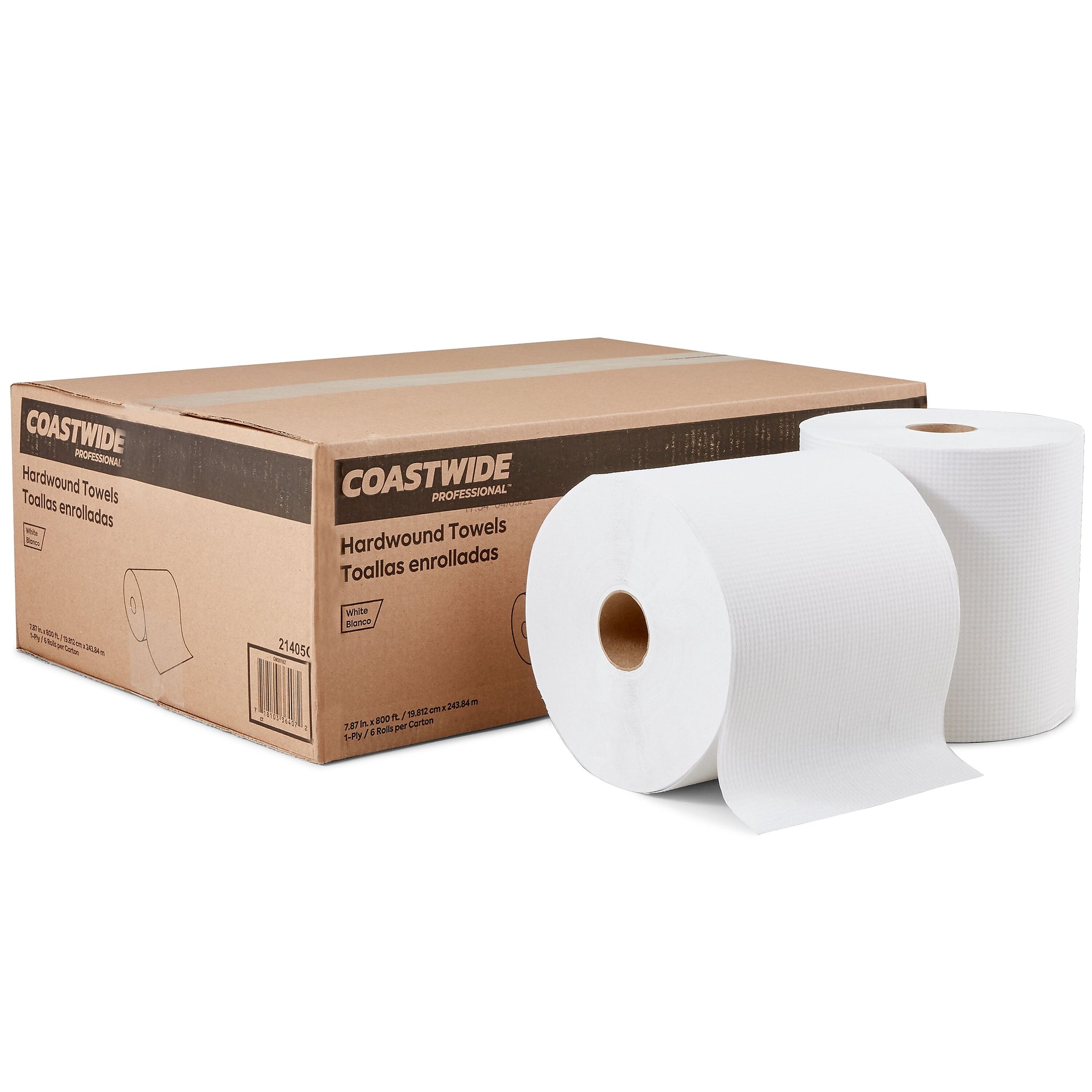 Coastwide Professional™ Recycled Hardwound Paper Towels, 1-Ply, 800 ft./Roll, 6 Rolls/Carton