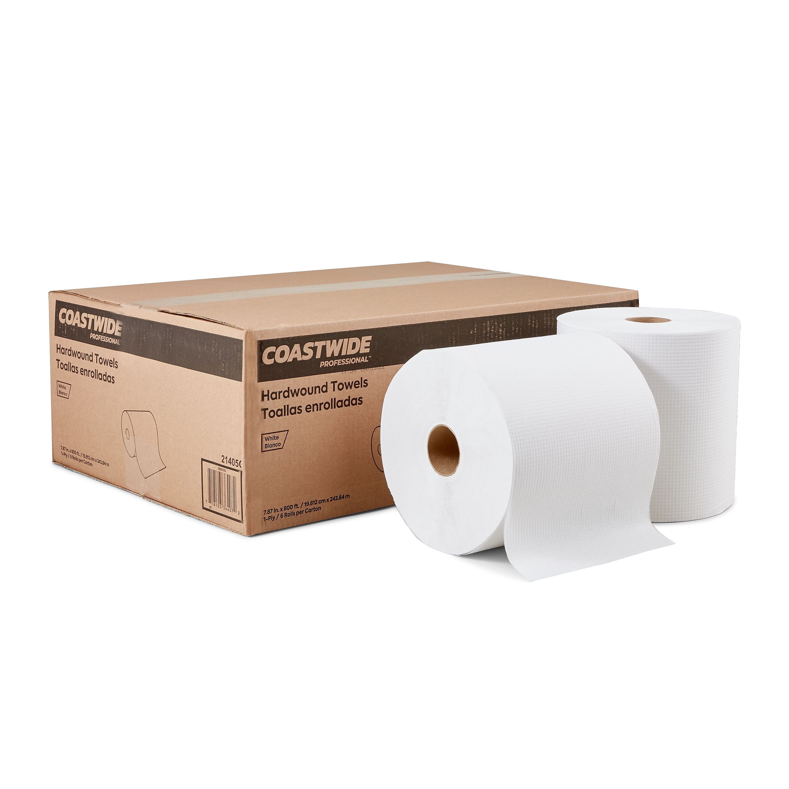 Coastwide Professional™ Recycled Hardwound Paper Towels, 1-Ply, 800 ft./Roll, 6 Rolls/Carton