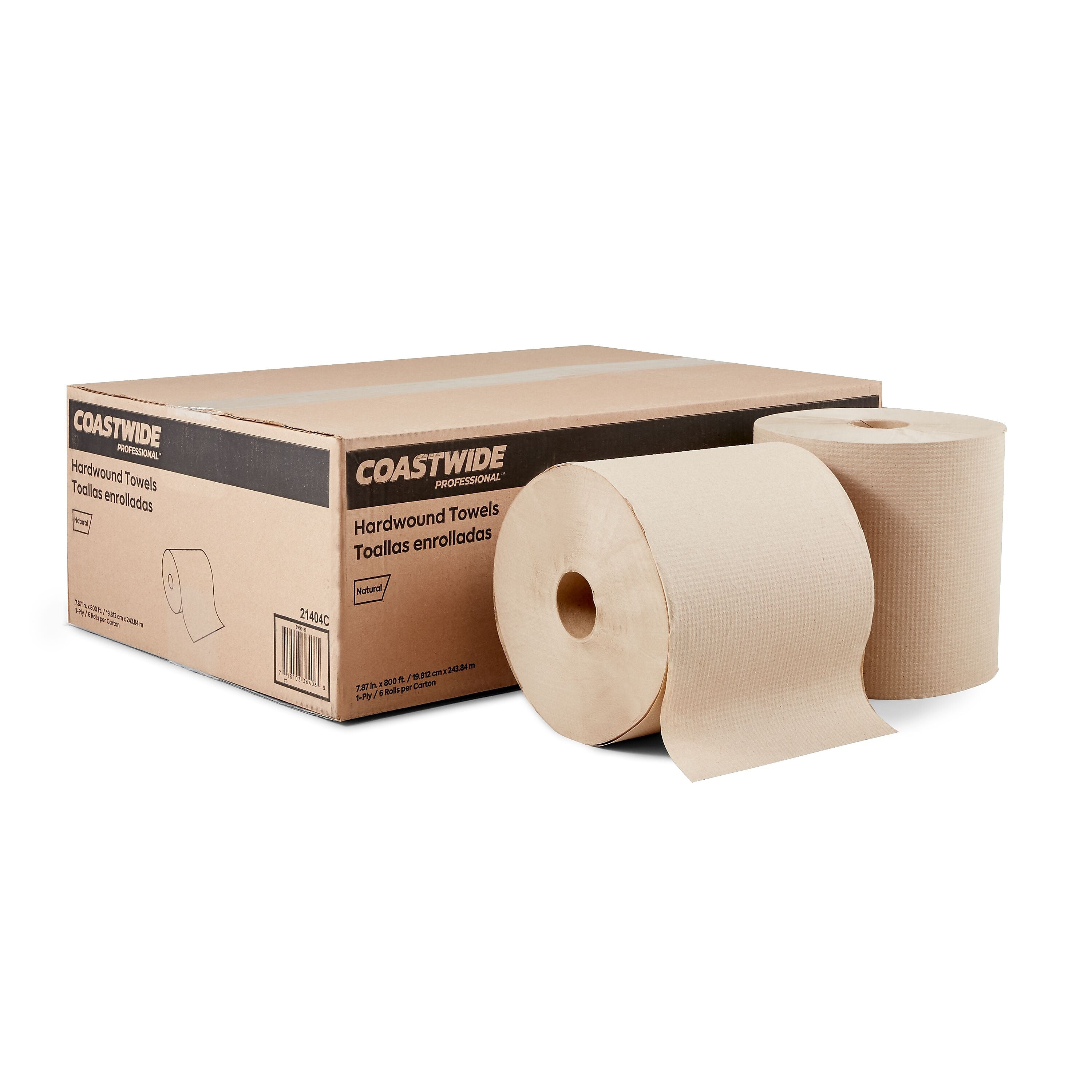 Coastwide Professional™ Recycled Hardwound Paper Towels, 1-ply, 800 ft./Roll, 6 Rolls/Carton