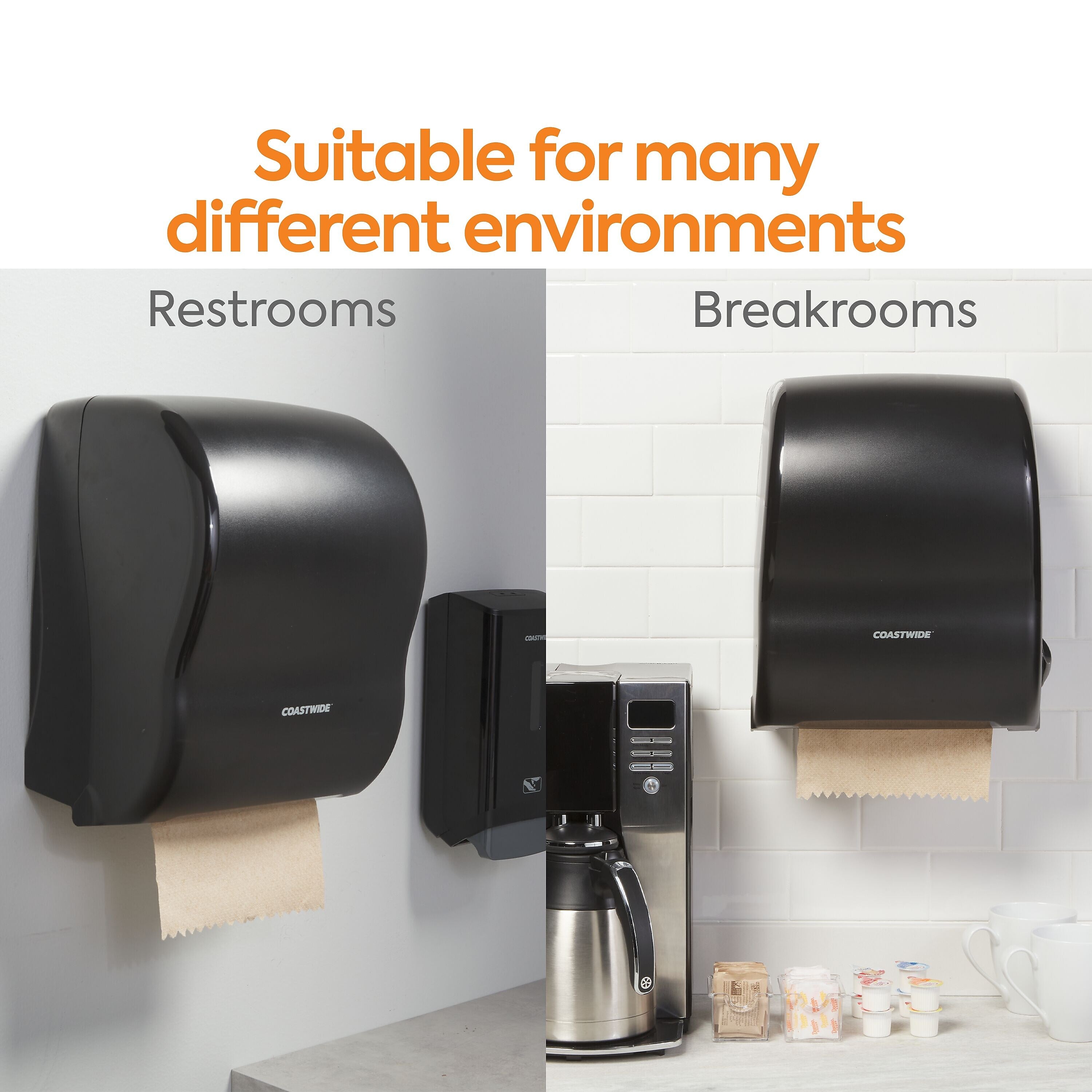 Coastwide Professional™ Recycled Hardwound Paper Towels, 1-Ply, 800 ft./Roll, 6 Rolls/Carton
