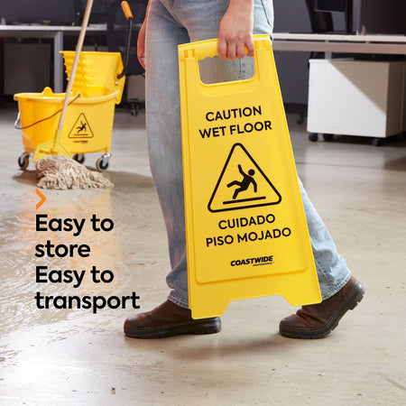 Coastwide Professional™ Safety Awareness Floor Sign, Yellow