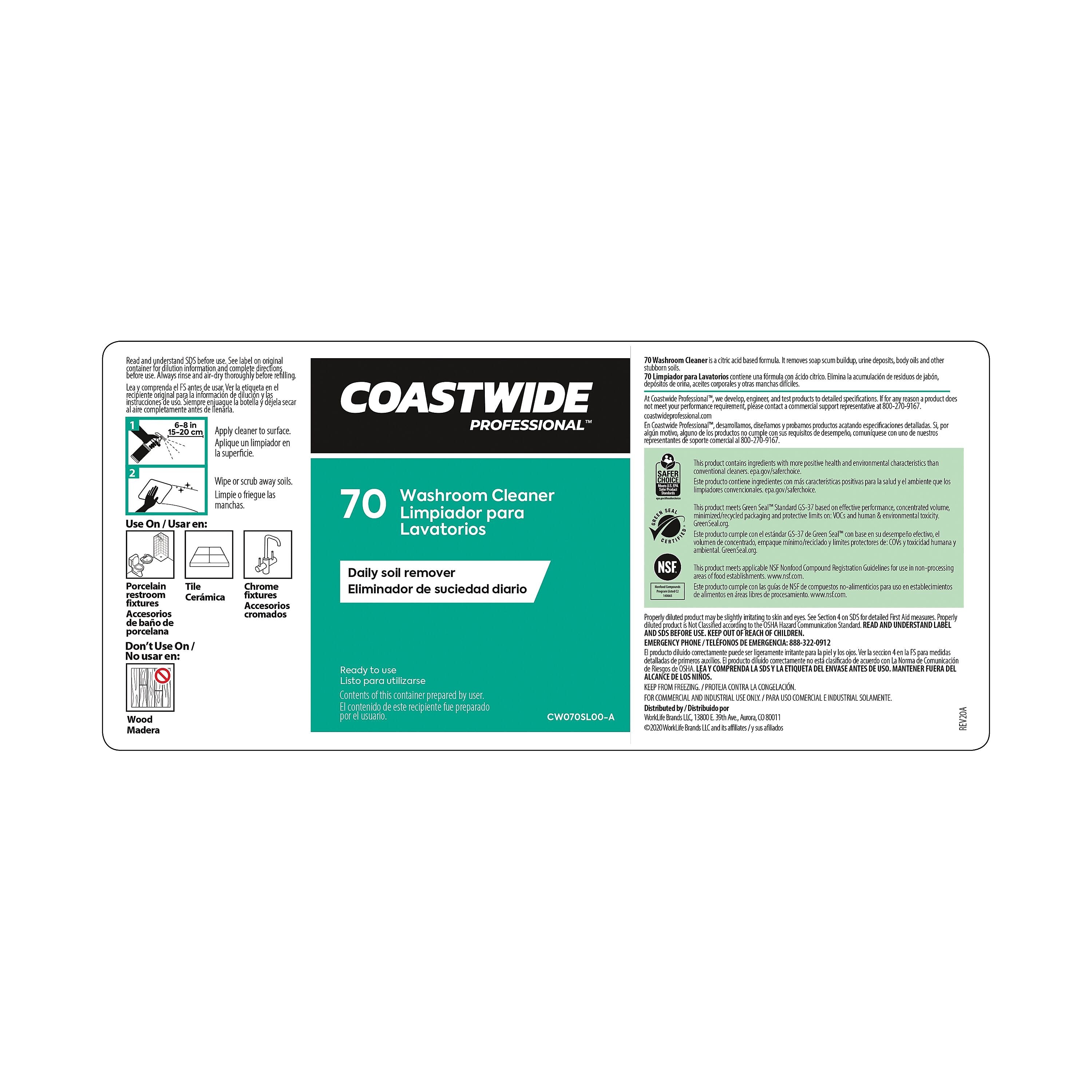 Coastwide Professional™ Secondary Label for Coastwide Professional™ 70 Washroom Cleaner