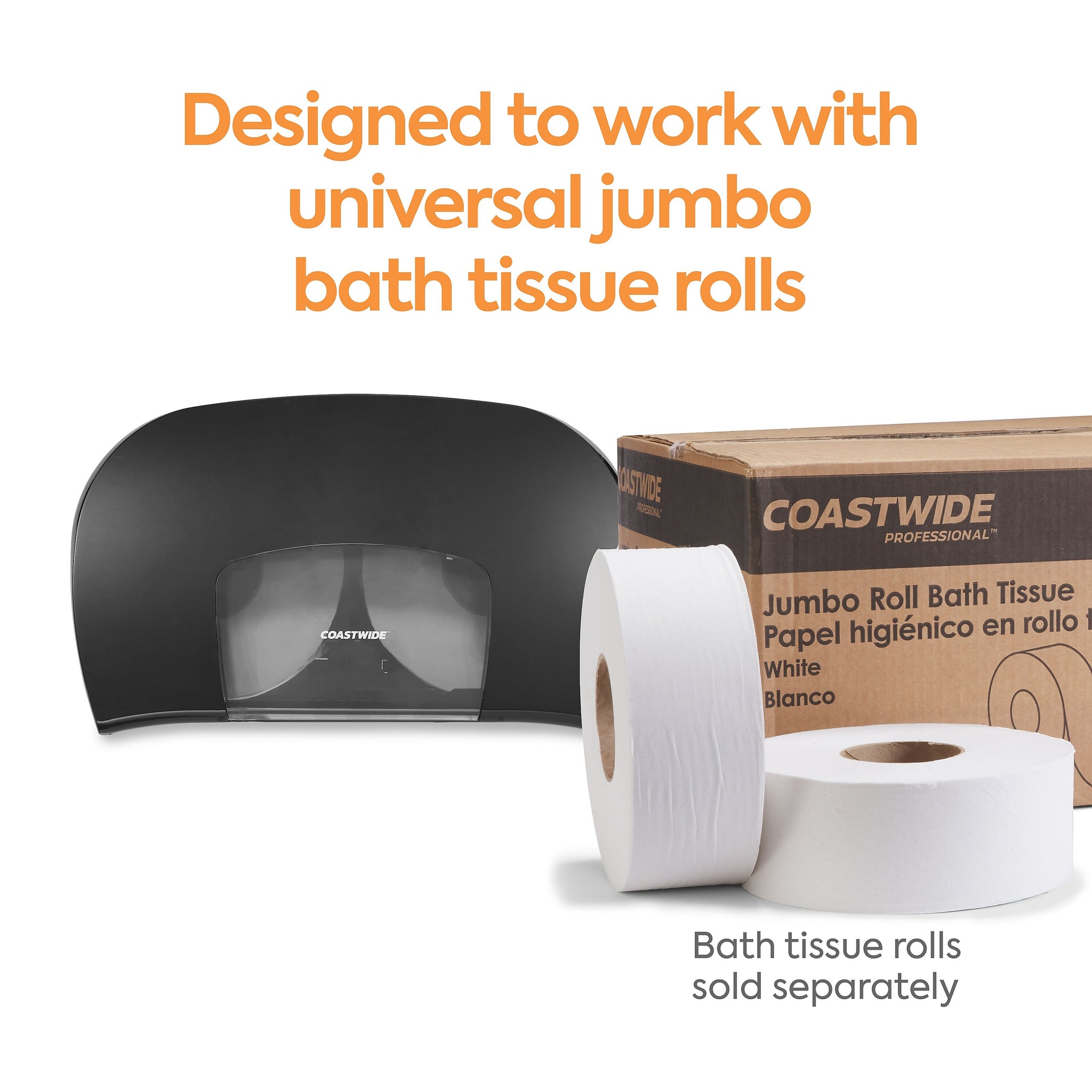 Coastwide Professional™ Twin Jumbo Roll Toilet Paper Dispenser, Black