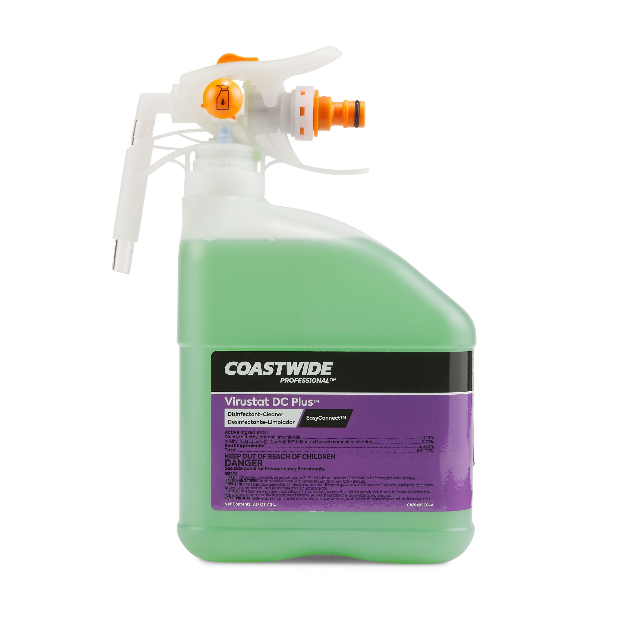 Coastwide Professional™ Virustat DC Plus Disinfectant Cleaner Concentrate for EasyConnect, 3L, 2/Pack