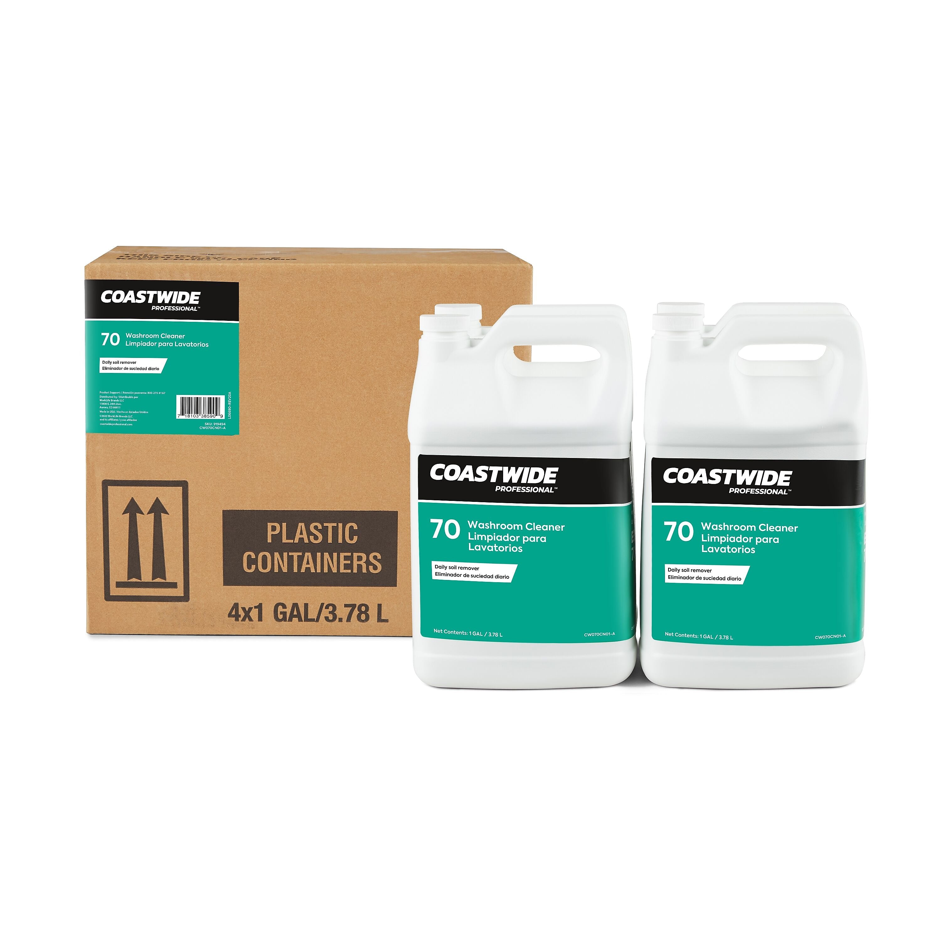 Coastwide Professional Washroom Cleaner 70, 3.78L, 4/Carton