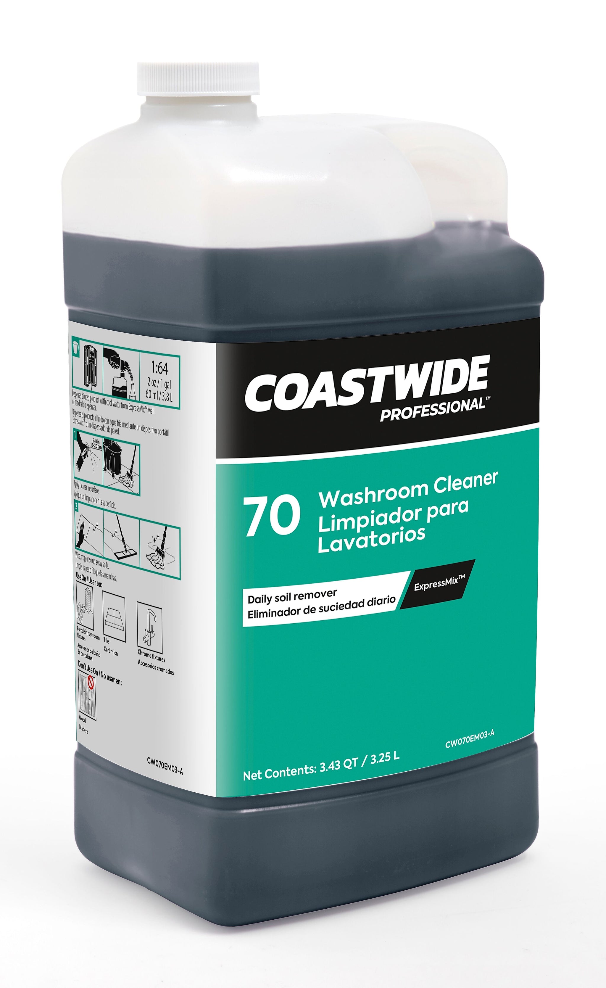 Coastwide Professional Washroom Cleaner 70 Concentrate for ExpressMix, 3.25L, 2/Carton