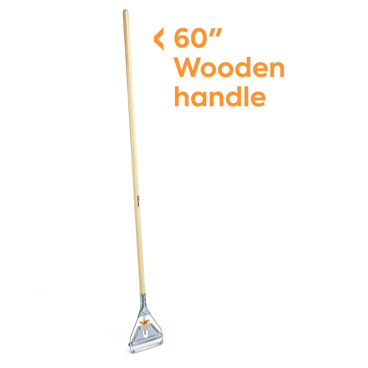 Coastwide Professional™60" Side Gate Wood Wet Mop Handle, Galvanized Metal Head