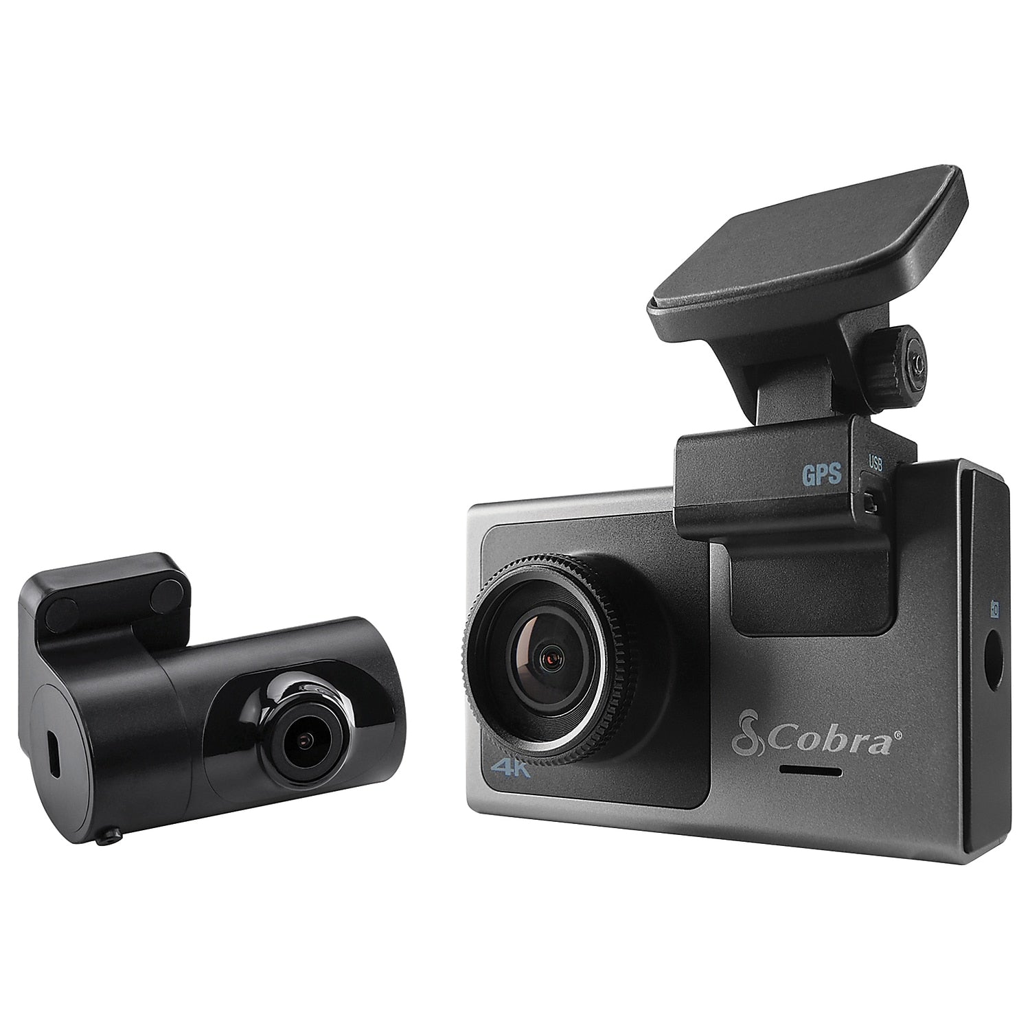 Cobra Ultimate Smart 4K Ultra HD Dash Cam with 1080p Full HD Rear View Camera, GPS, BT, Dual-Band Wi-Fi & Alexa, Black