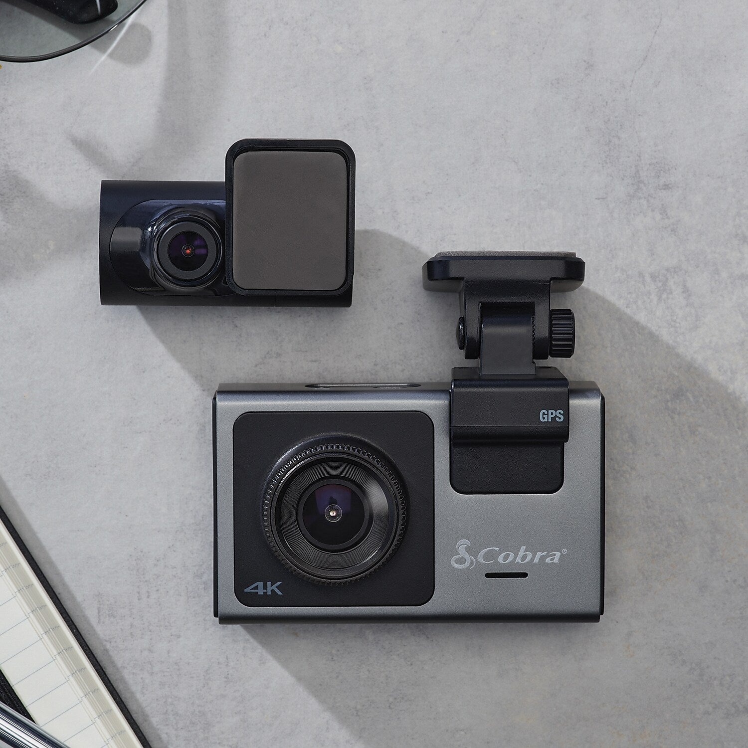Cobra Ultimate Smart 4K Ultra HD Dash Cam with 1080p Full HD Rear View Camera, GPS, BT, Dual-Band Wi-Fi & Alexa, Black