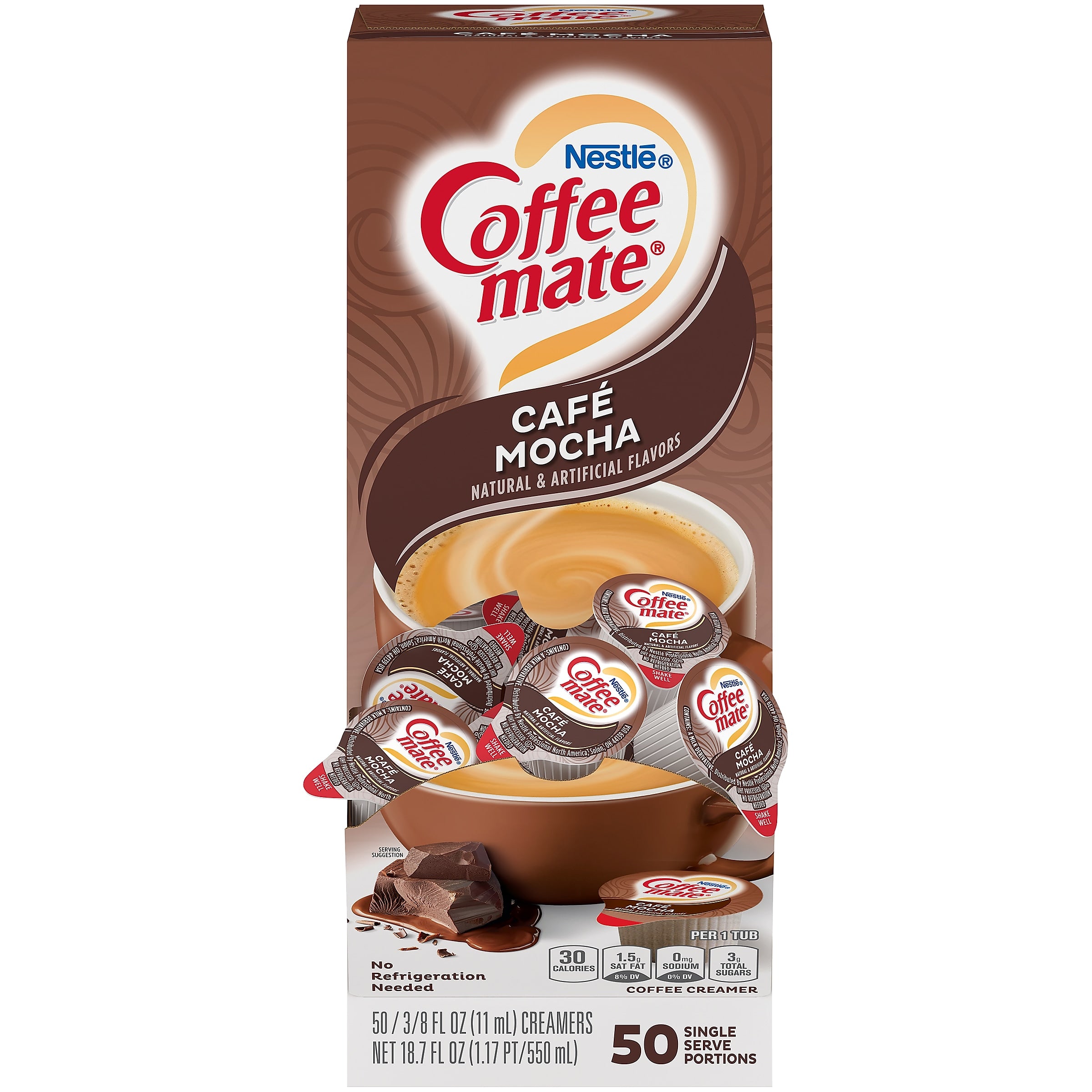 Coffee mate Café Mocha Liquid Creamer, 0.38 Oz., 50/Box