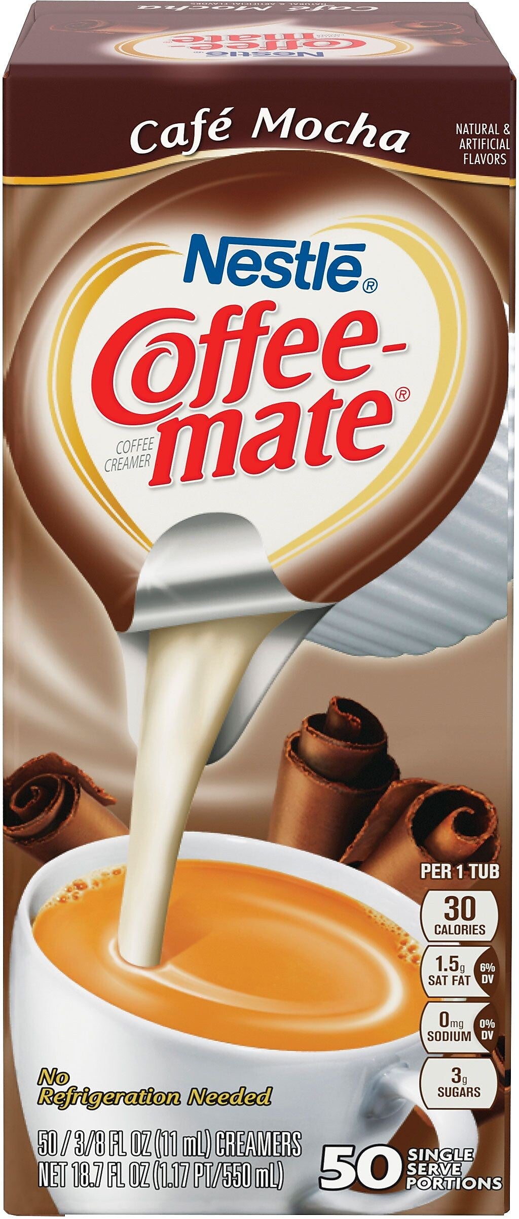 Coffee mate Café Mocha Liquid Creamer, 0.38 Oz., 50/Box