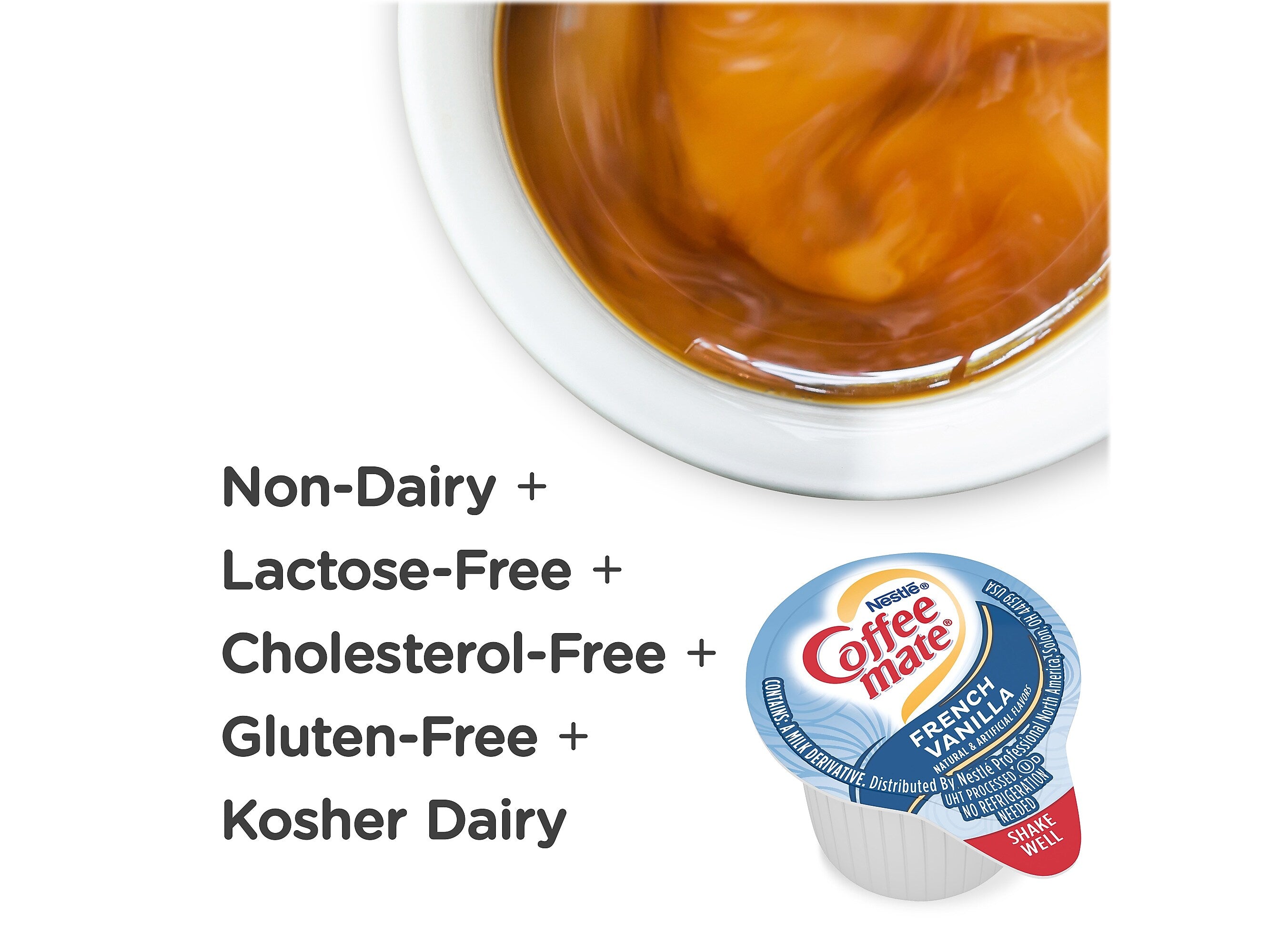 Coffee mate French Vanilla Dairy Free Liquid Creamer, 0.38 oz., 180/Box