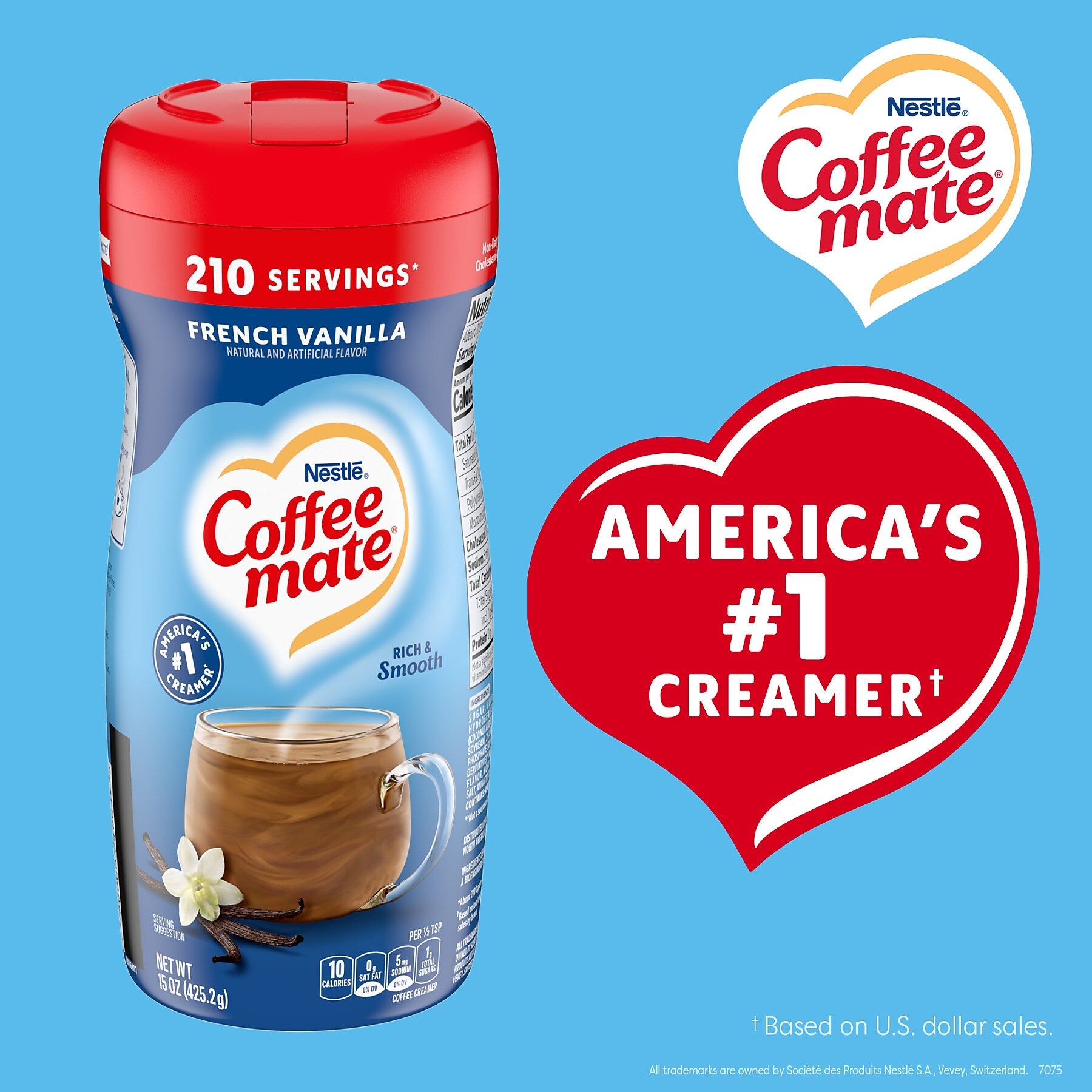 Coffee mate French Vanilla Powdered Creamer, 15 Oz.