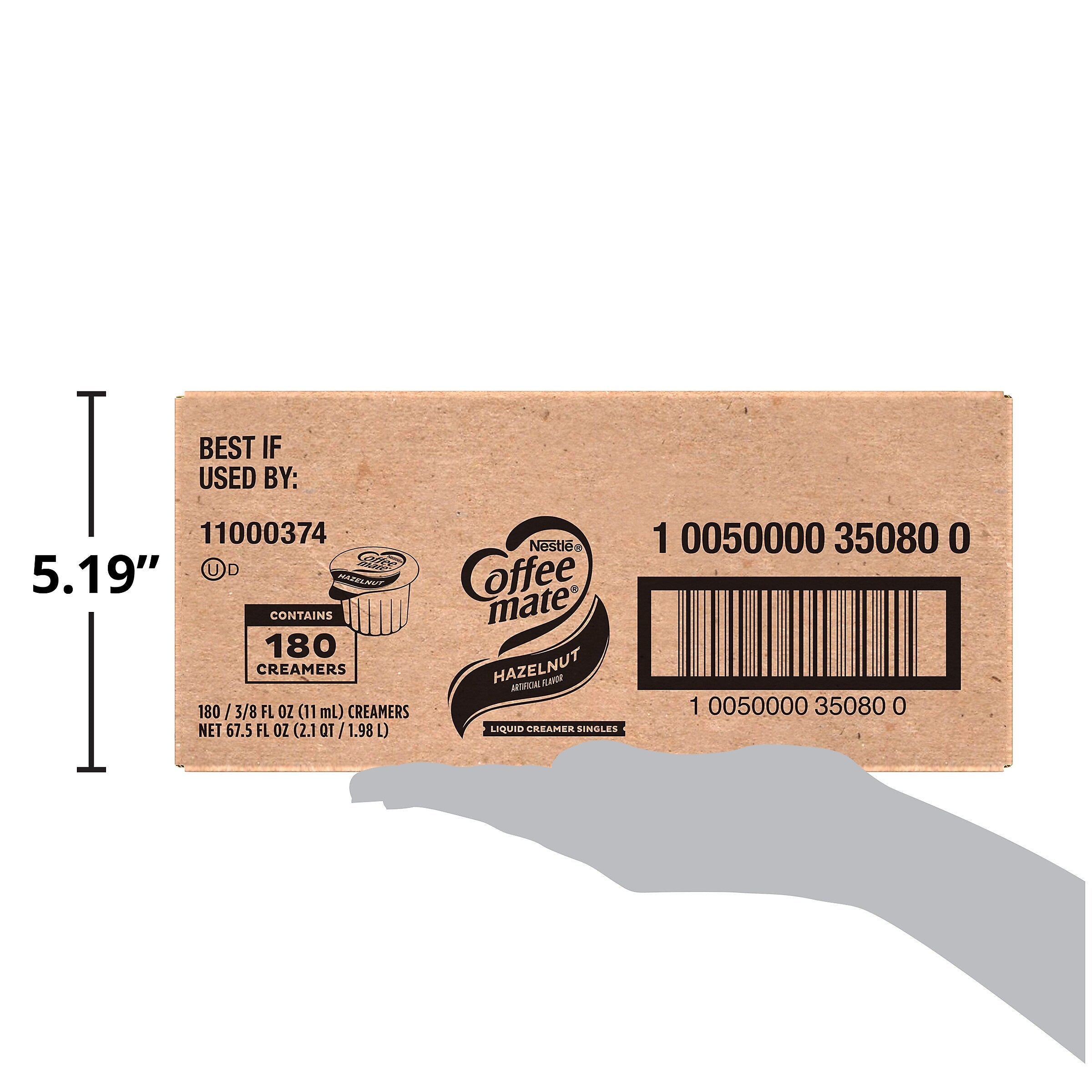 Coffee mate Hazelnut Liquid Creamer, 0.38 oz., 180/Carton