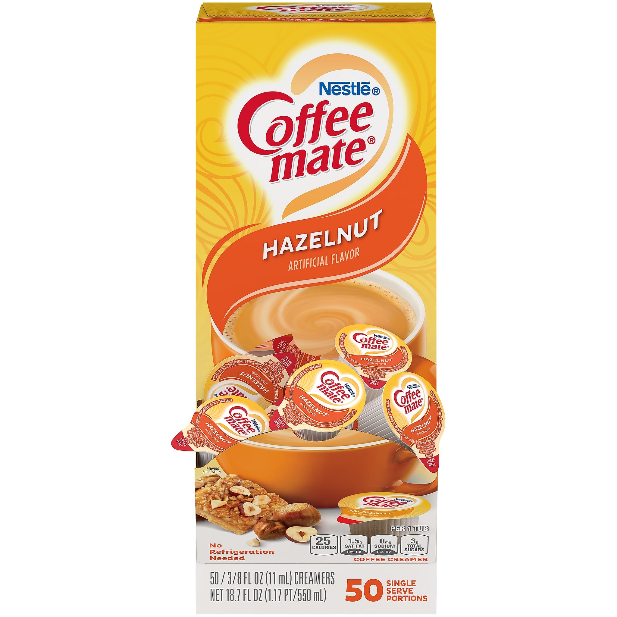 Coffee mate Hazelnut Liquid Creamer, 0.38 oz., 50/Box