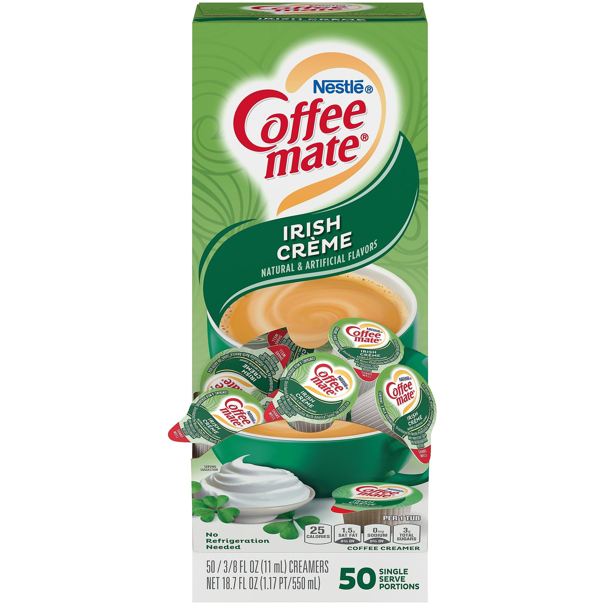 Coffee mate Irish Creme Liquid Creamer, 0.37 Oz., 50/Box