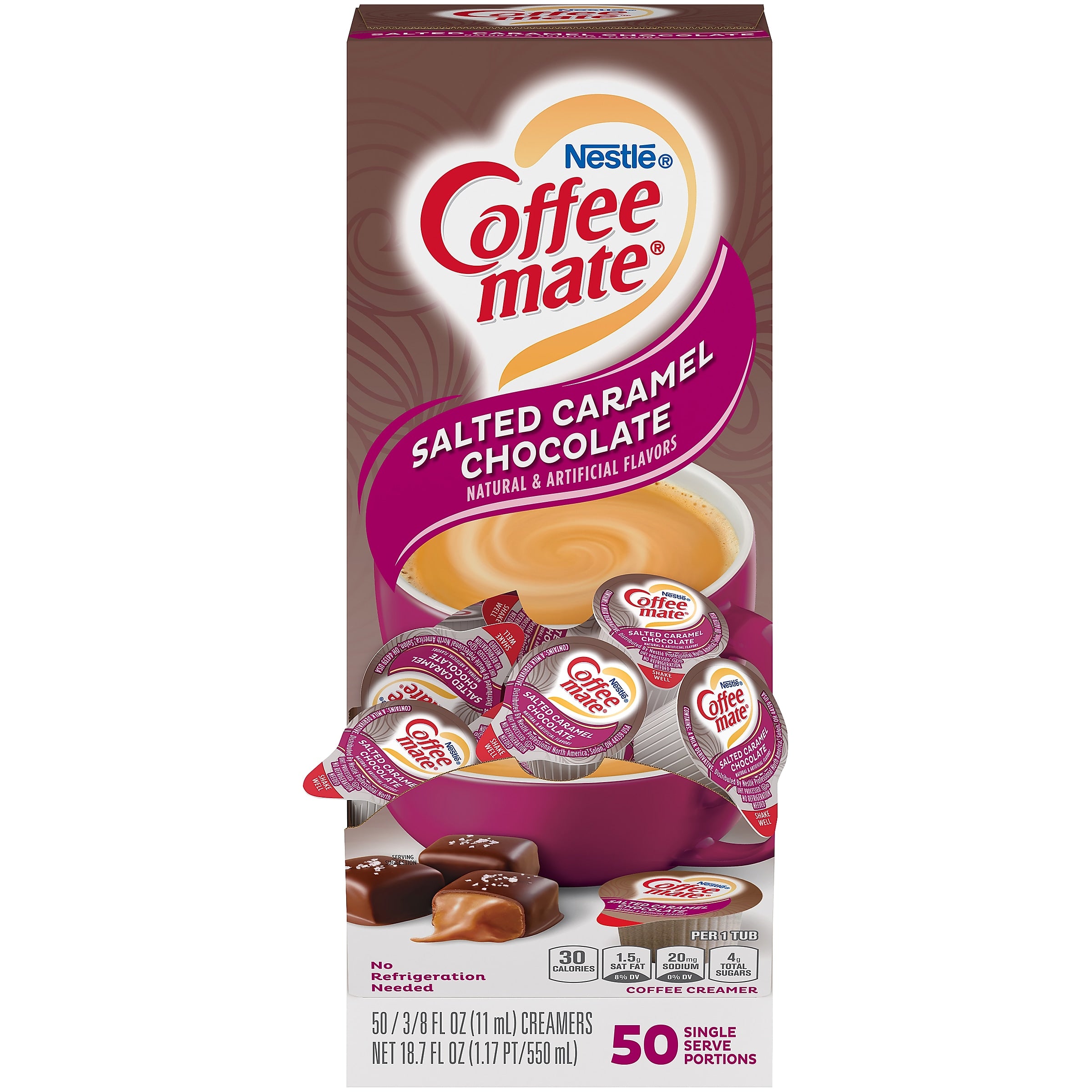 Coffee mate Salted Caramel Chocolate Liquid Creamer, 0.38 Oz., 50/Box