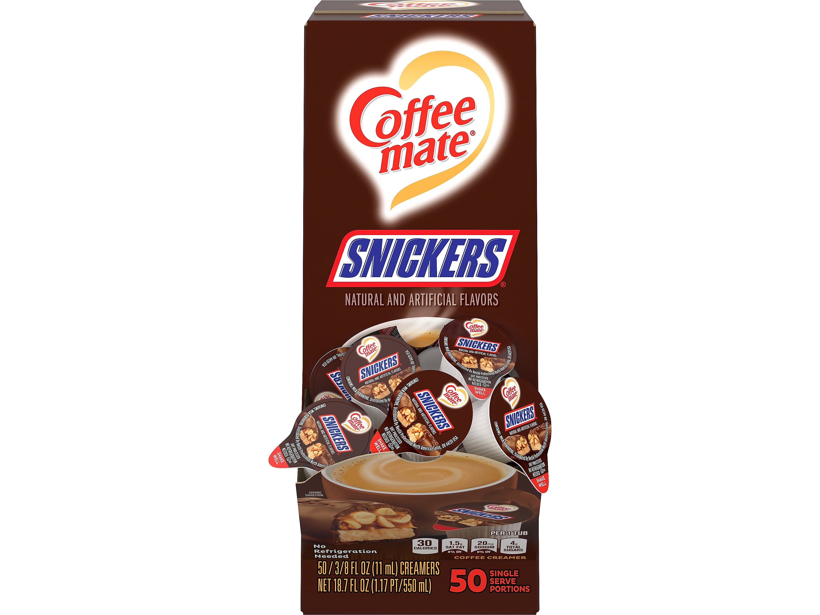 Coffee mate Snickers Liquid Creamer, 0.37 oz., 50/Box