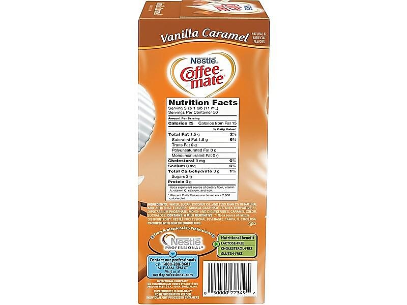 Coffee mate Vanilla Caramel Liquid Creamer, 0.38 Oz., 50/Box