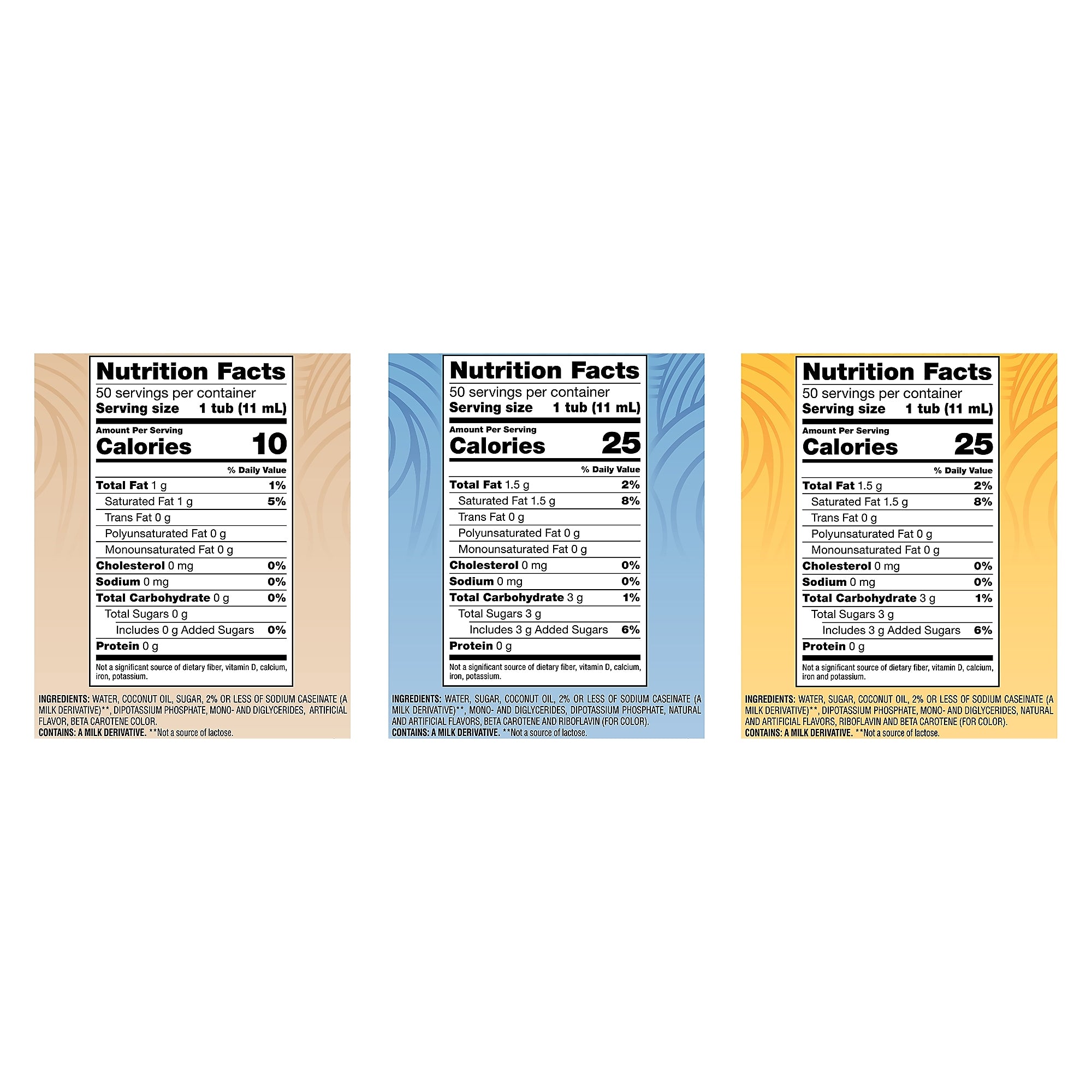 Coffee mate Variety Pack Original/French Vanilla/Hazelnut Liquid Creamer, 0.38 oz., 150/Carton