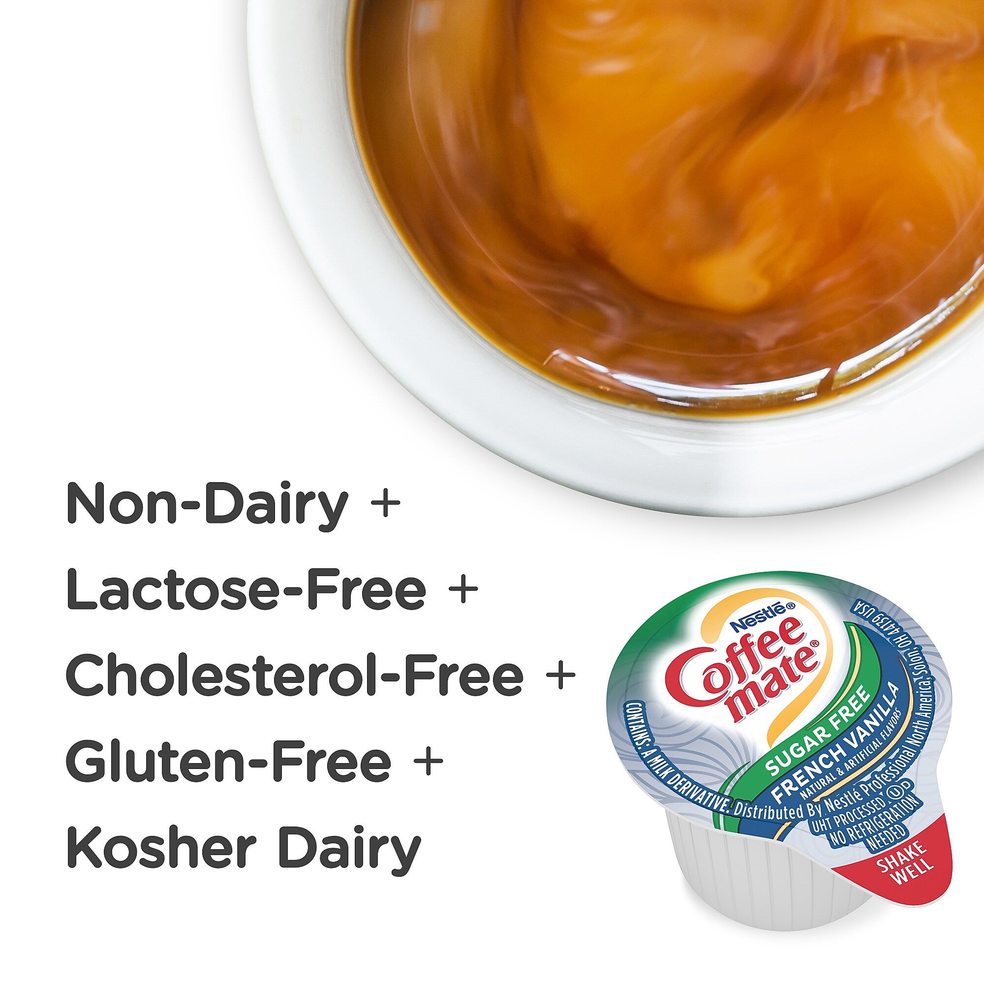 Coffee mate Zero Sugar French Vanilla Liquid Creamer, 0.375oz., 50/Box