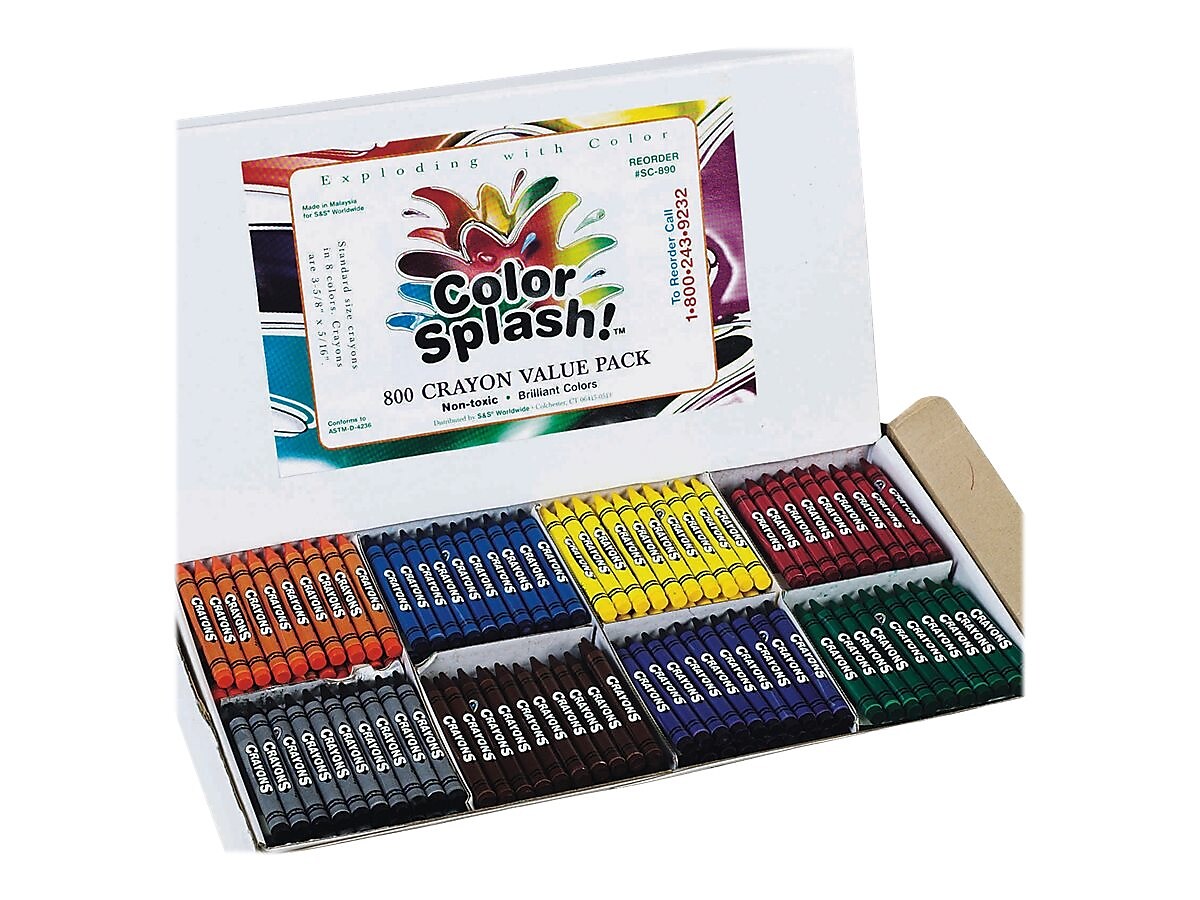 Color Splash Crayons, 800/Box