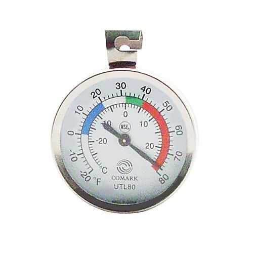 Comark 80 F Refrigerator/Freezer Thermometer, Silver