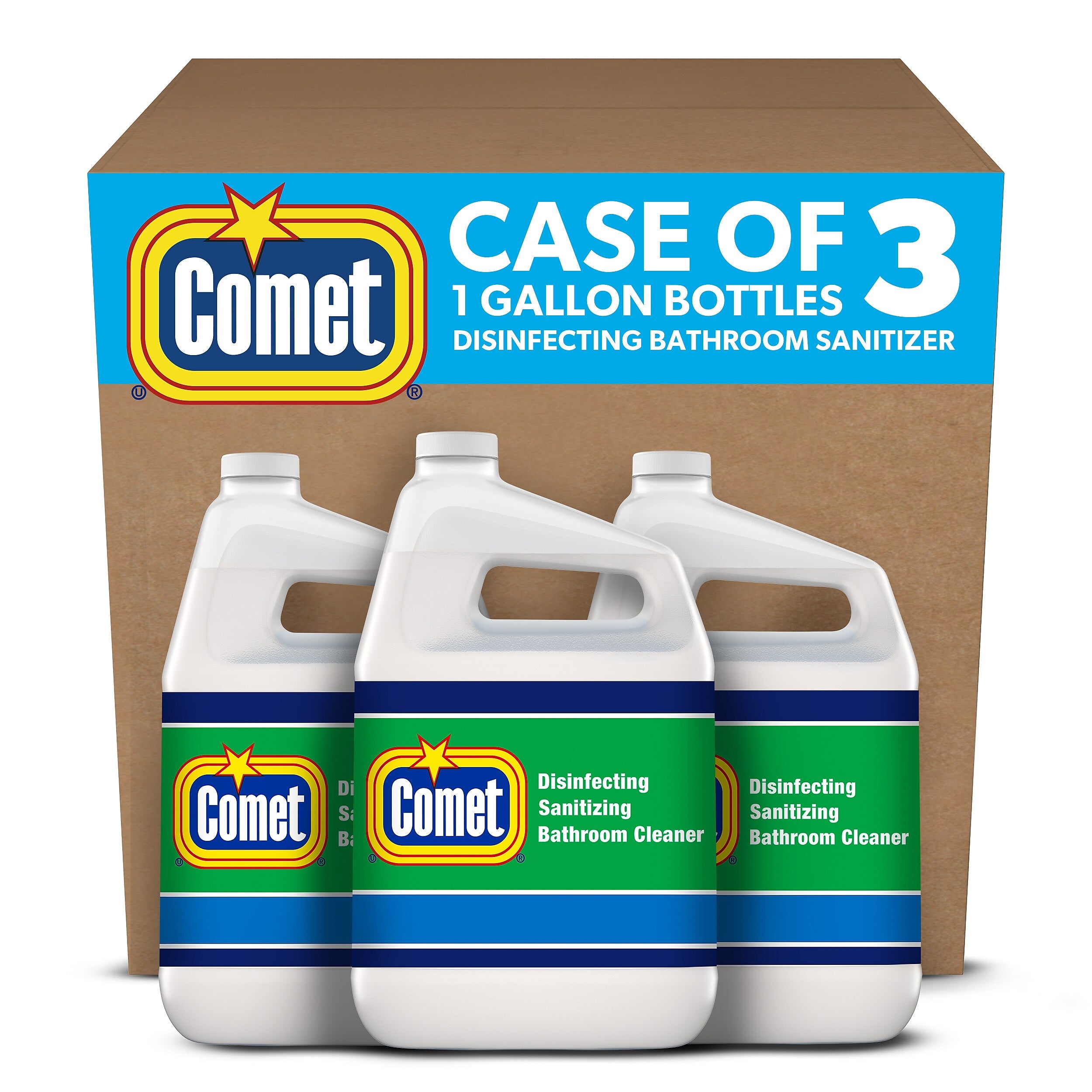 Comet Closed-Loop Disinfecting-Sanitizing Bathroom Cleaner, 1 Gallon, 3/Carton