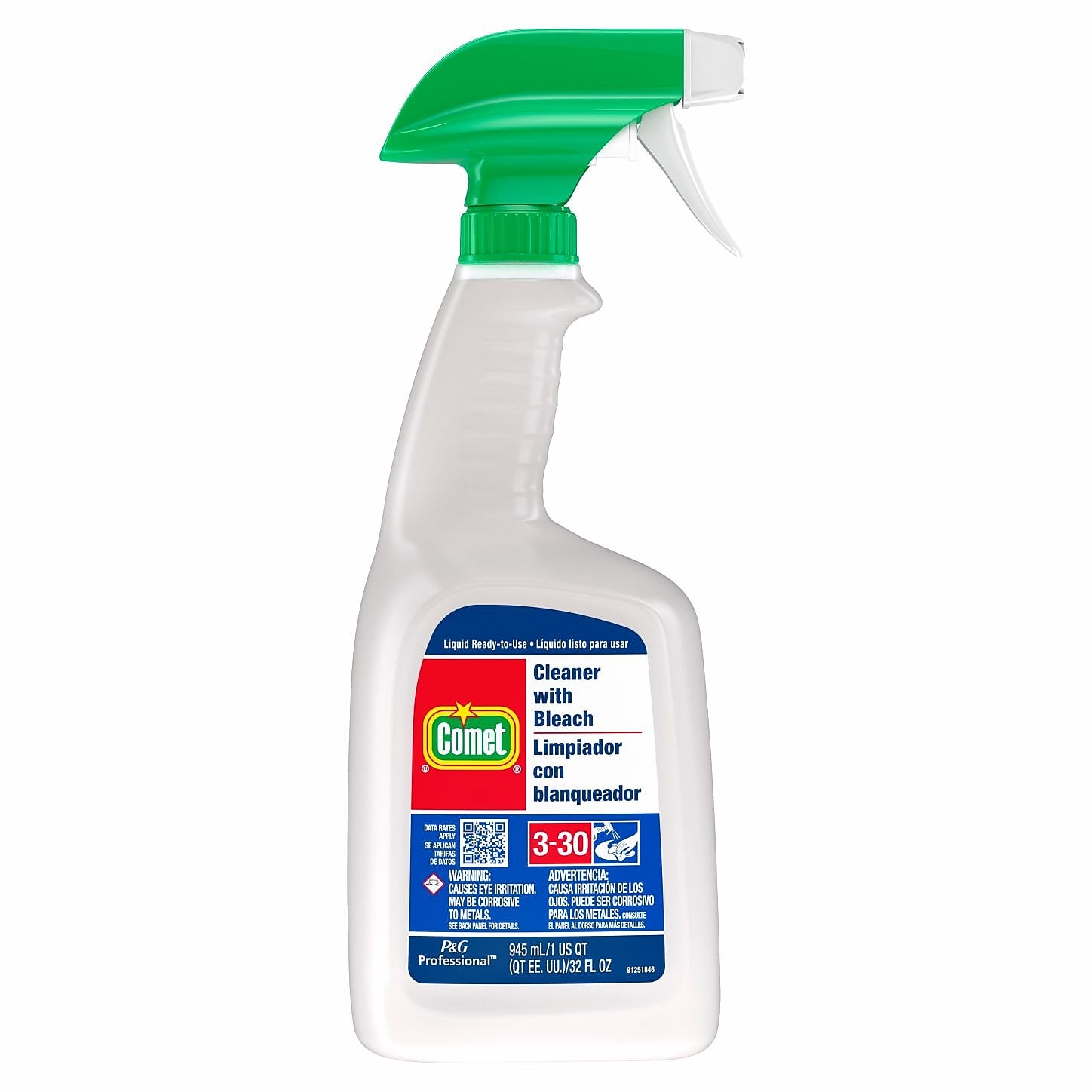 Comet Professional All Purpose Liquid Cleaner with Bleach for Commercial Use, 32 fl. oz., 8/Carton