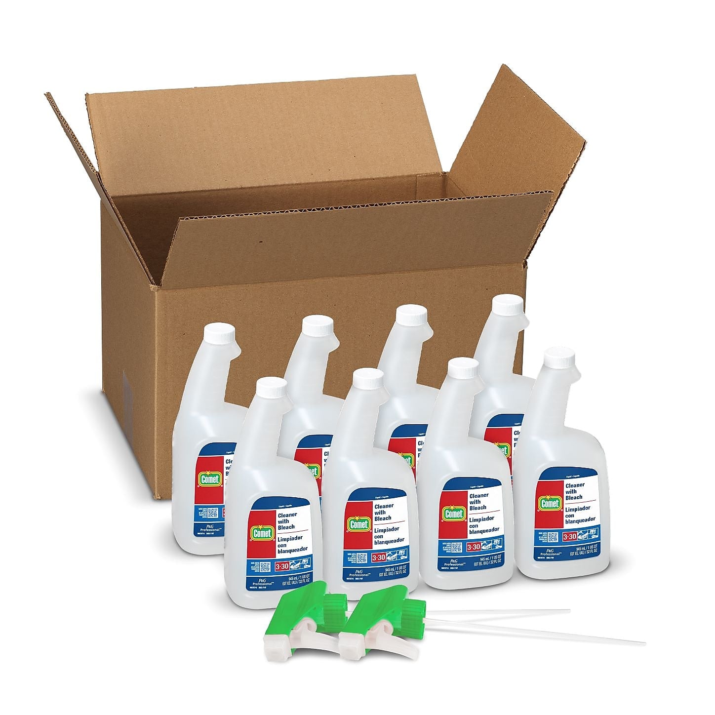 Comet Professional All Purpose Liquid Cleaner with Bleach for Commercial Use, 32 fl. oz., 8/Carton