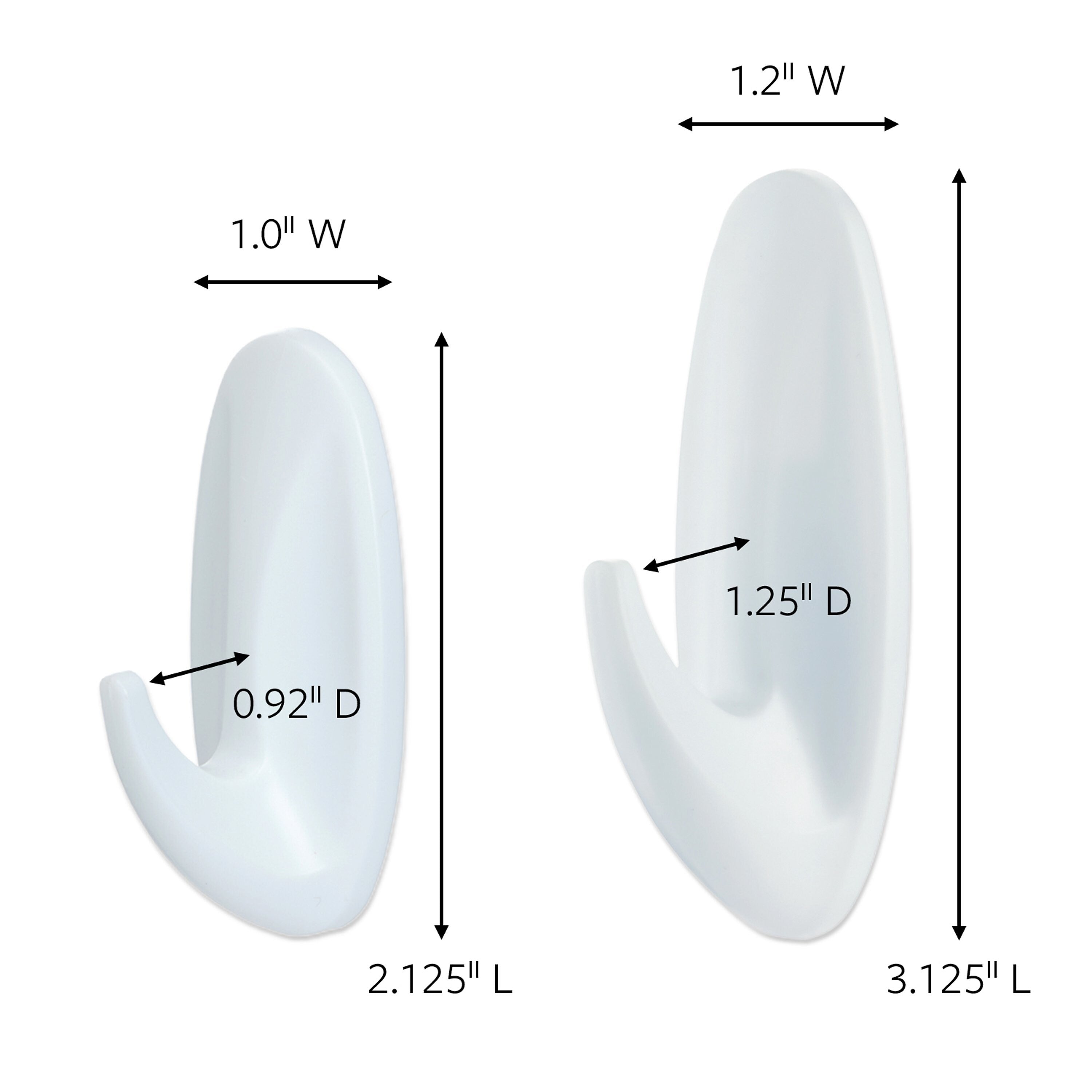 Command Assorted Hooks, 3 lb., White, 2-Small Command Hooks, 2-Medium Command Hooks, 2-Pairs