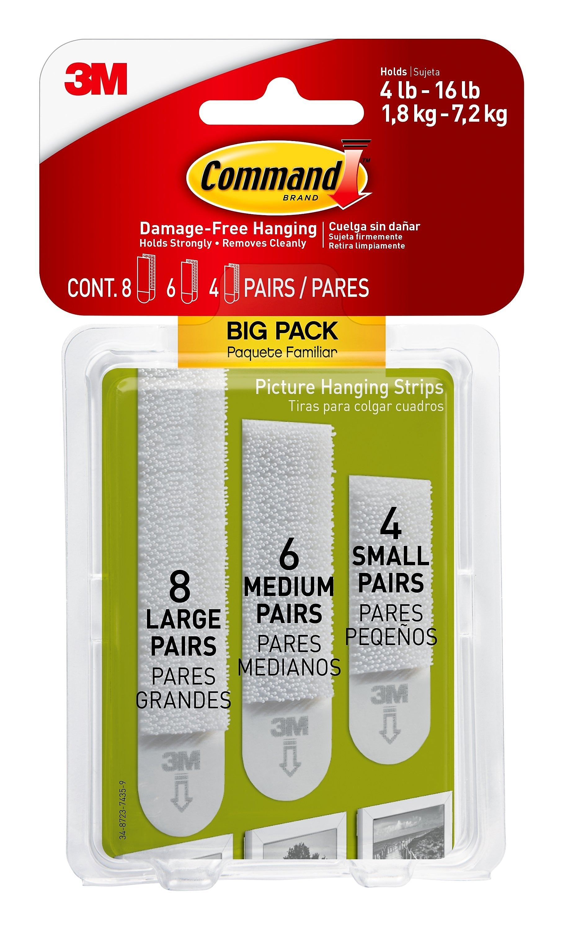 Command™ Assorted Picture Hanging Strips, Assorted Sizes