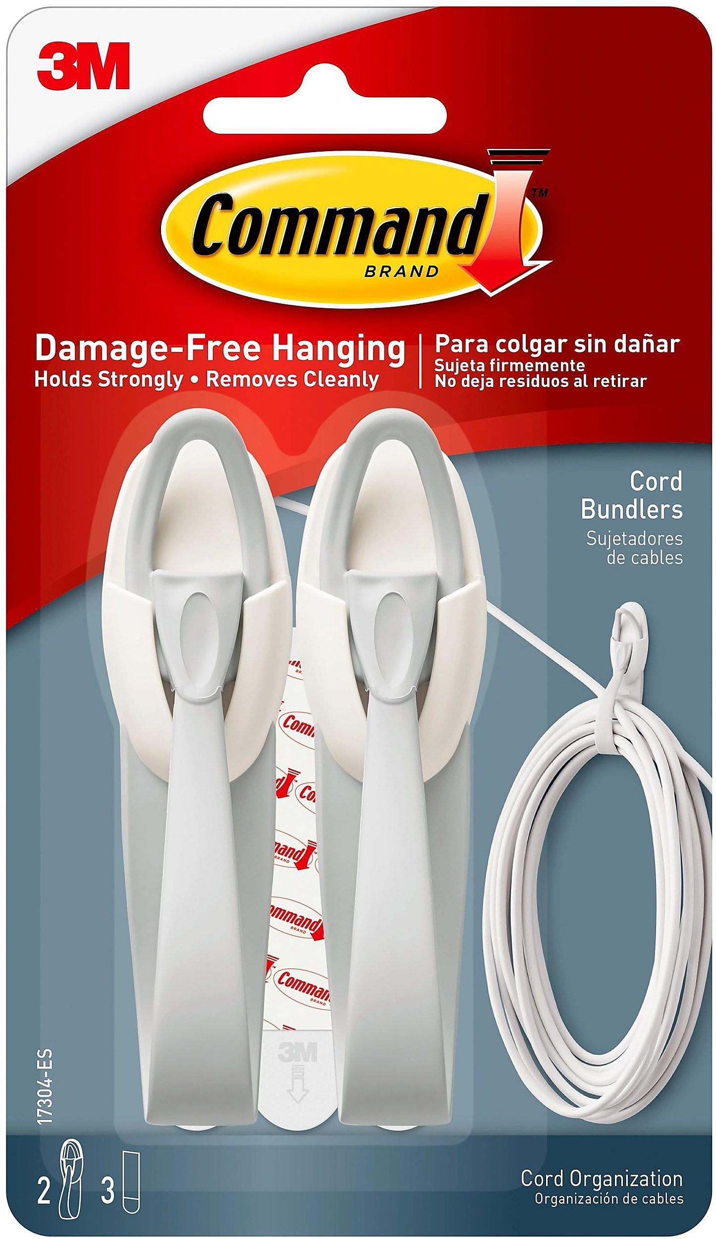 Command Cord Bundlers, White, 2 Bundlers