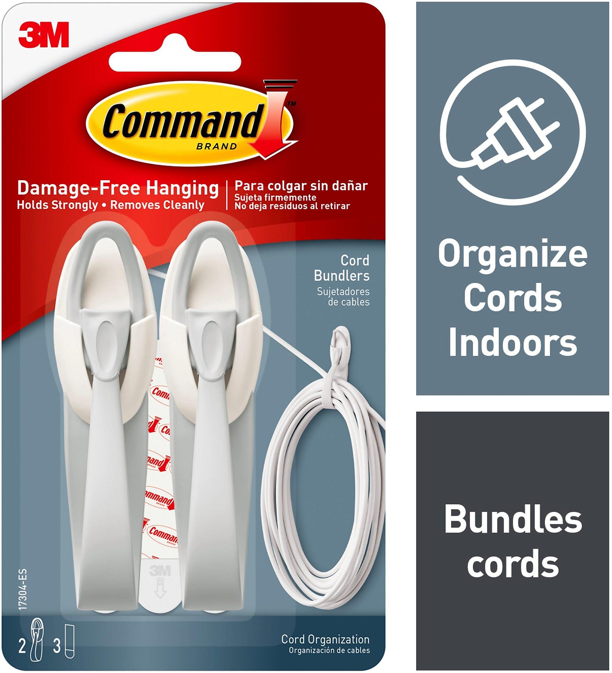 Command Cord Bundlers, White, 2 Bundlers
