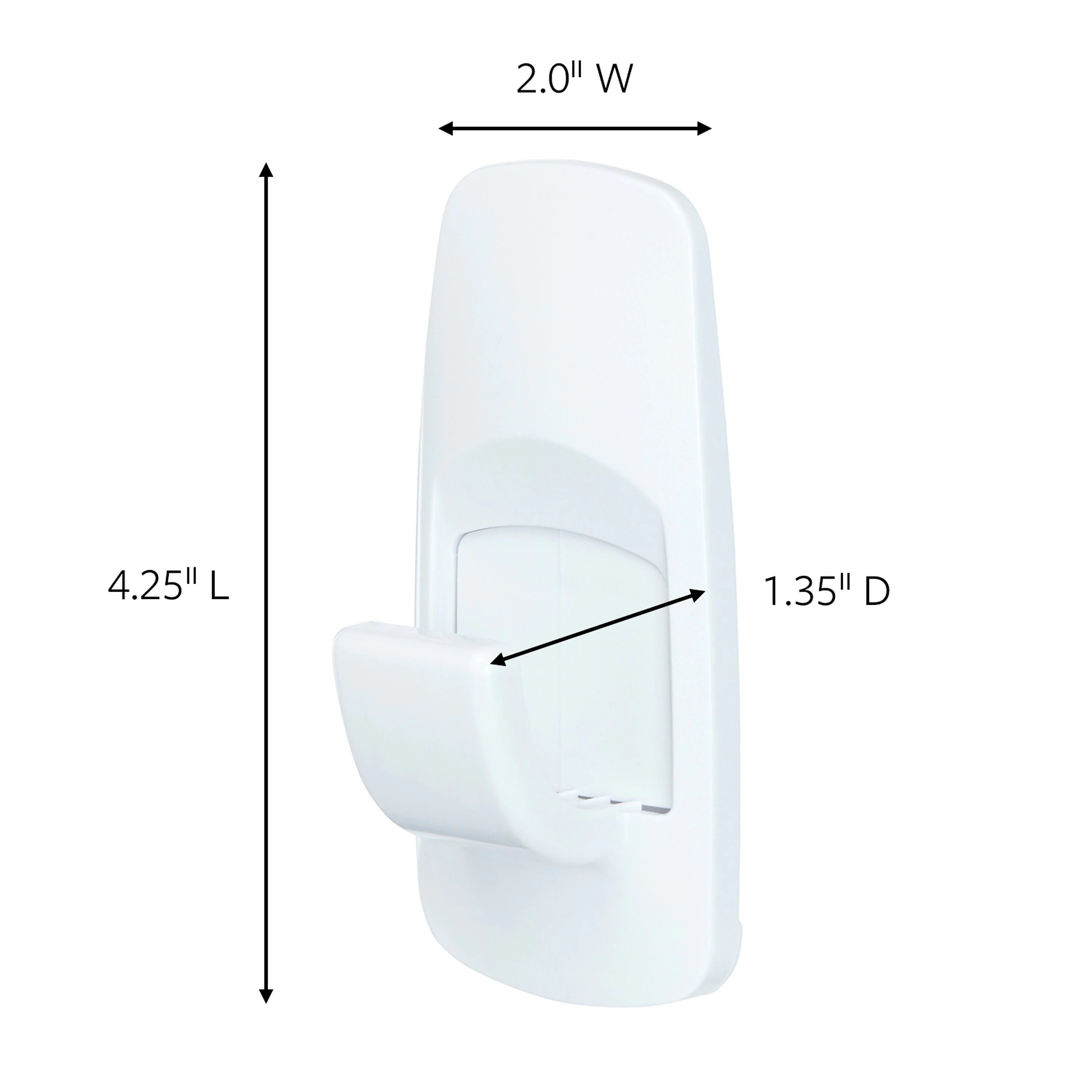 Command™ Jumbo Hook, White, 1 Hook, 2 Strips/Pack