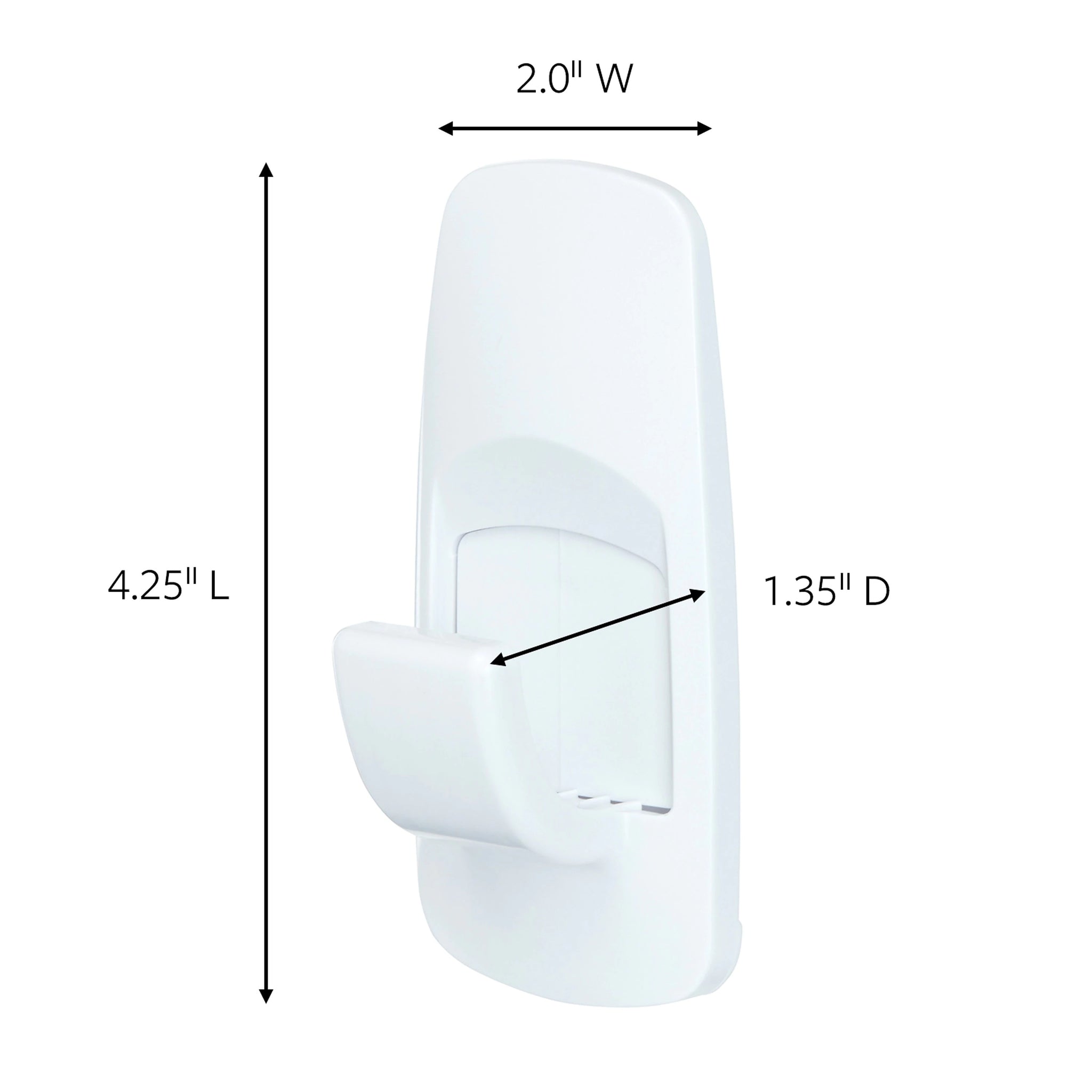 Command™ Jumbo Hook, White, 1 Hook, 2 Strips/Pack