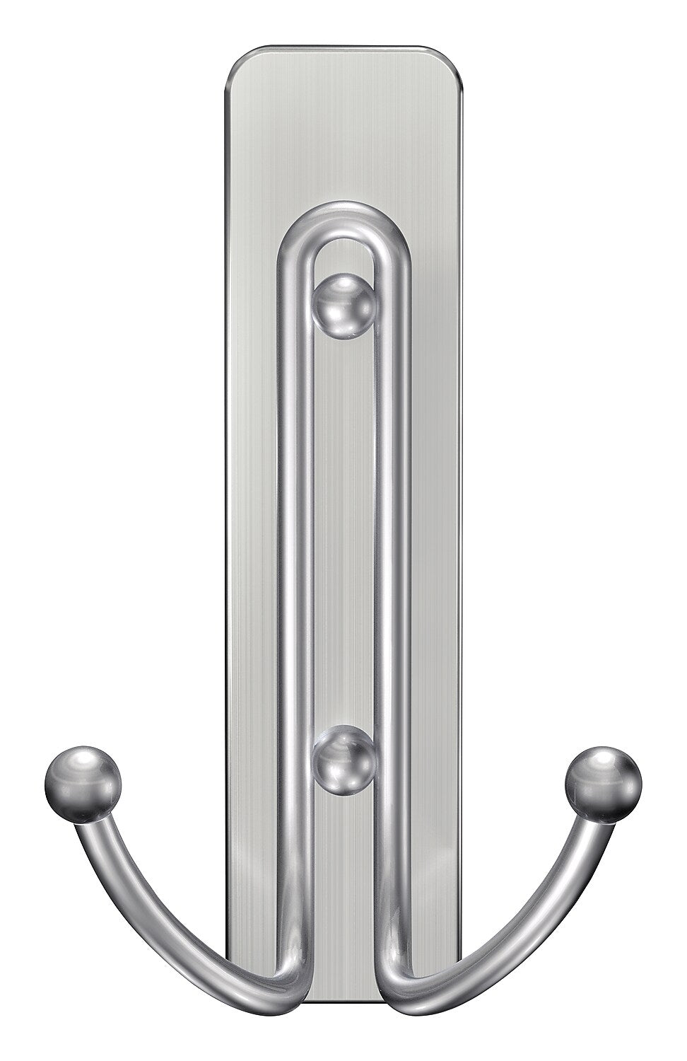 Command Large Bathroom Hook, Satin Nickel, 1 Hook, 1 Large Water-Resistant Strip/Pack