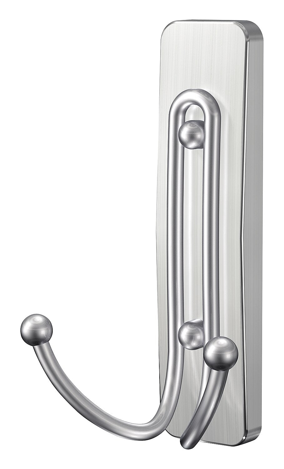 Command Large Bathroom Hook, Satin Nickel, 1 Hook, 1 Large Water-Resistant Strip/Pack