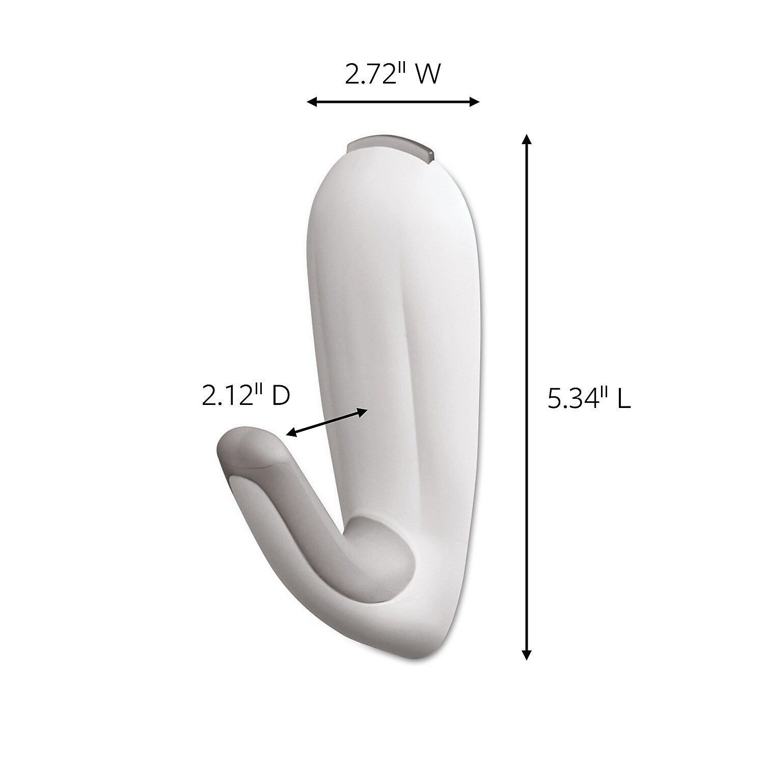 Command Large Bathroom Hook, White