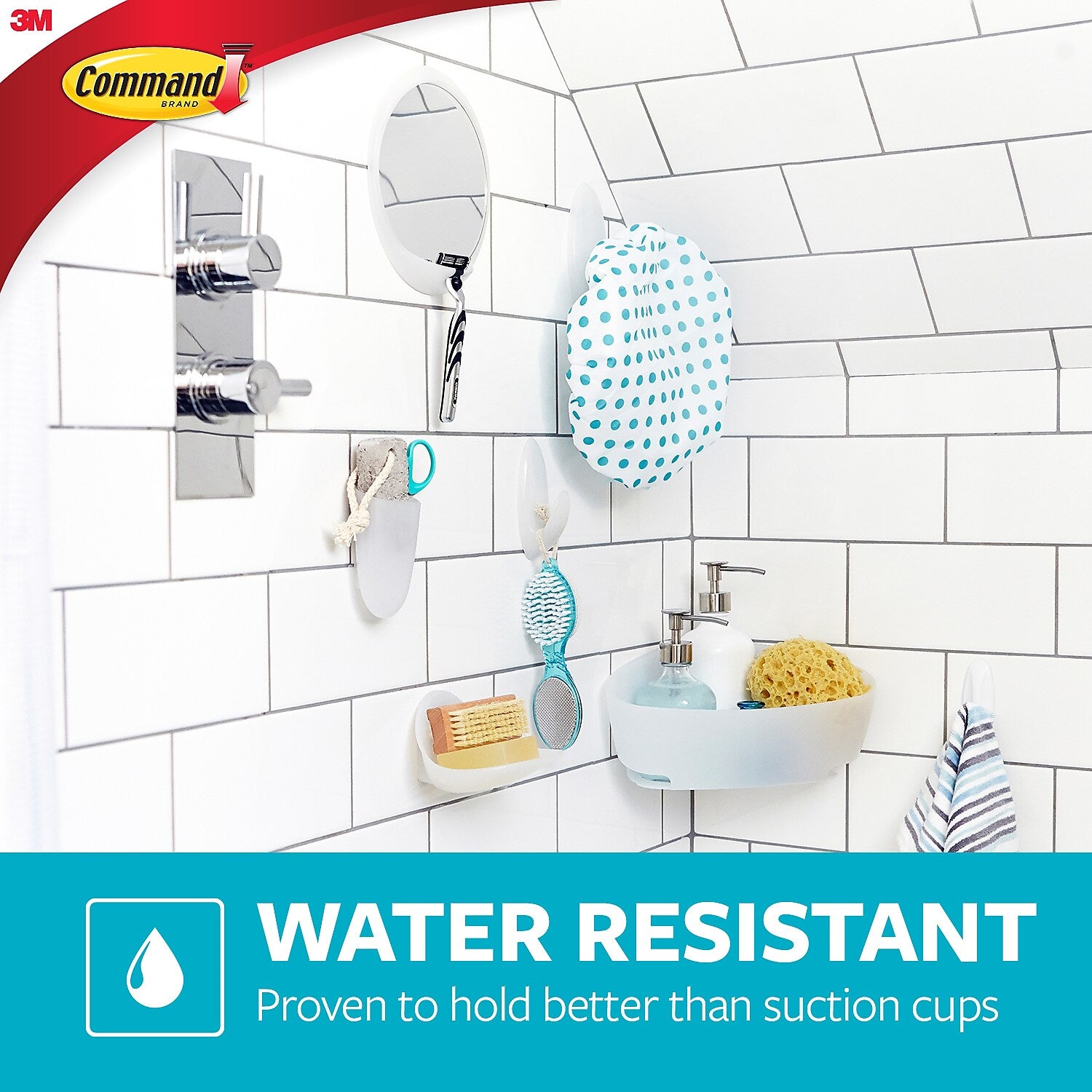Command Large Bathroom Hook, White