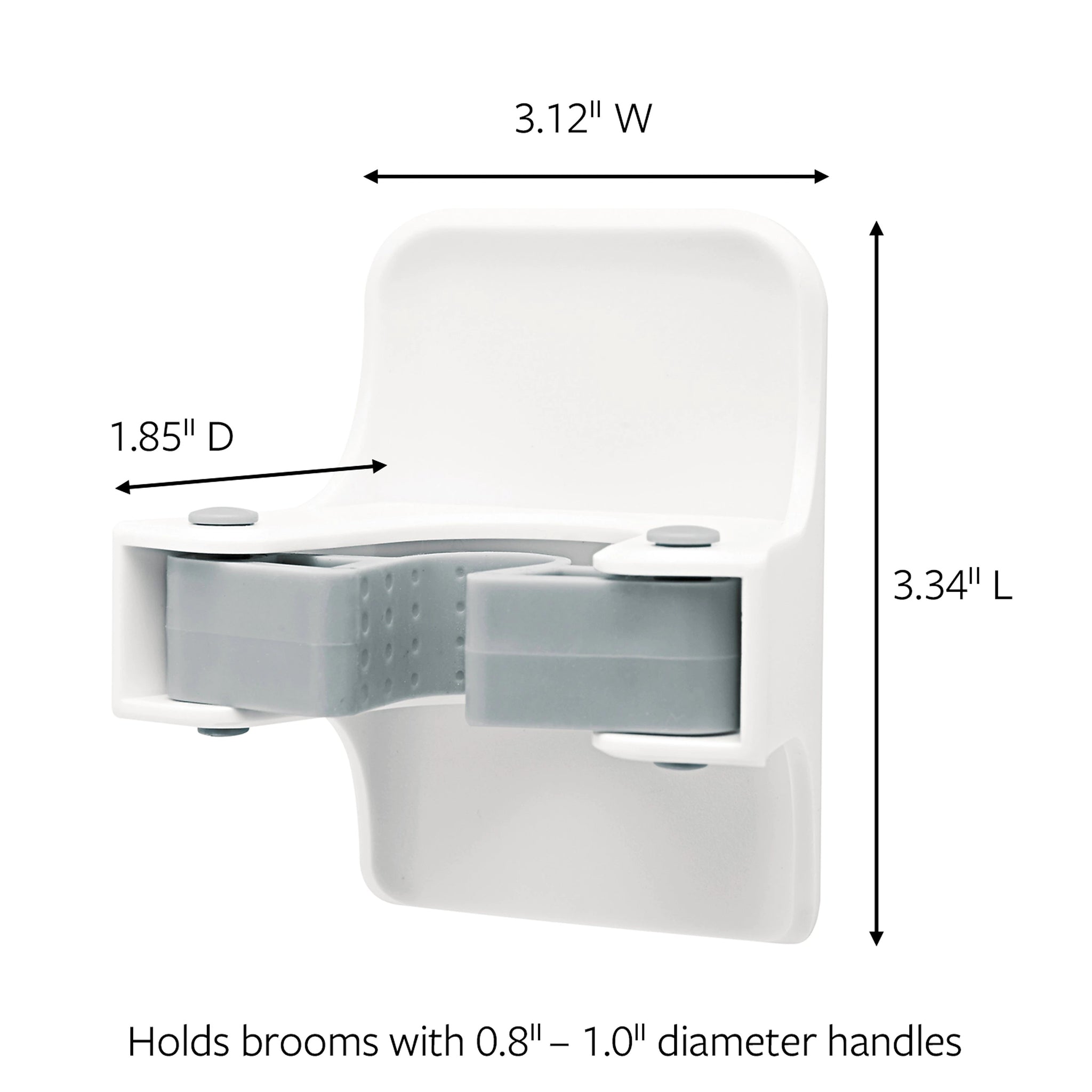 Command Large Broom Gripper, White, 2/Pack